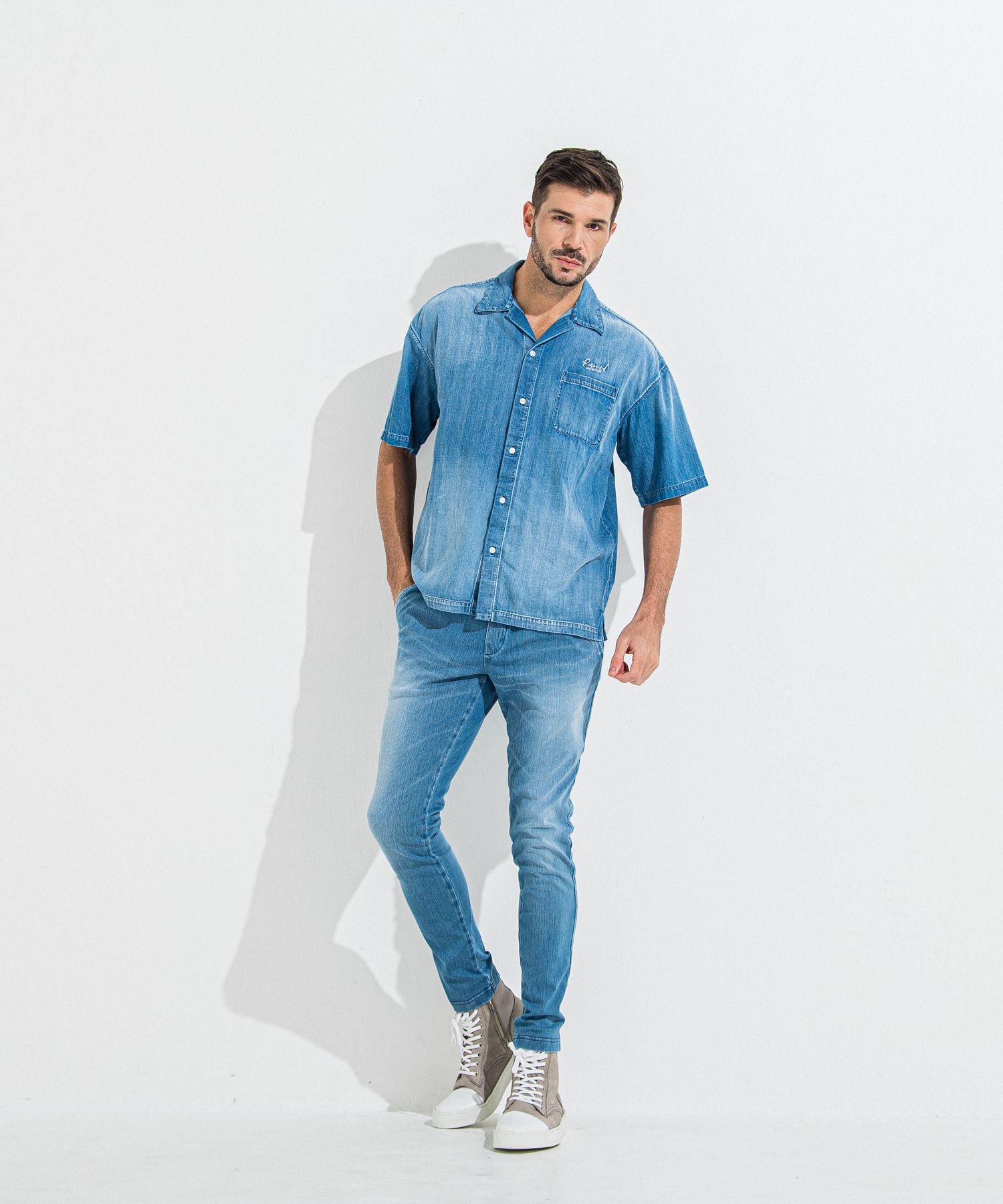 DENIM JERSEY CHRIS EASY TUCK PT / RC36-ST-016TD / ライトオンスデニムジャージイージータックパンツ / ライトインディゴ