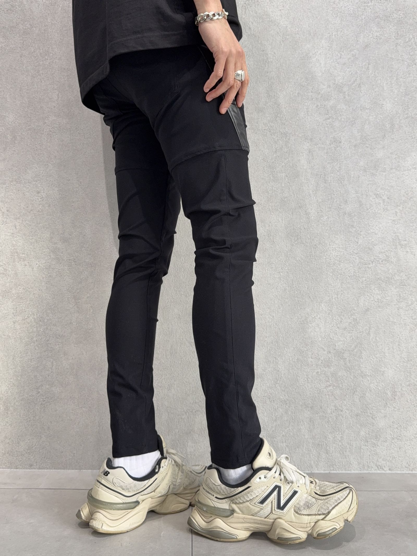 TYLER NYLON PANTS / RC40-ST-026 / レザーラインナイロンパンツ / ブラック