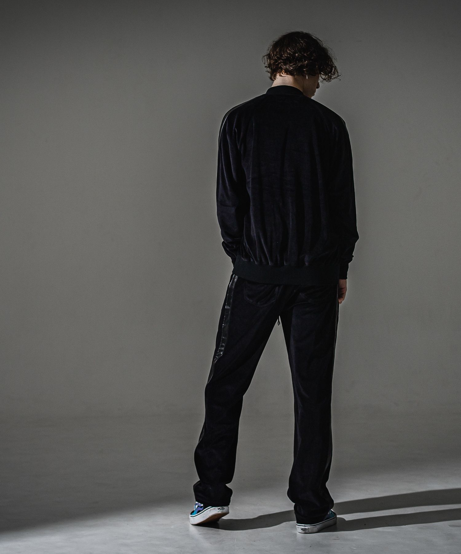 VELOUR SEMIWIDE TUCK PT / RC41-ST-044 / ベロアセミワイドタックパンツ / ブラック (9月中旬入荷予定)