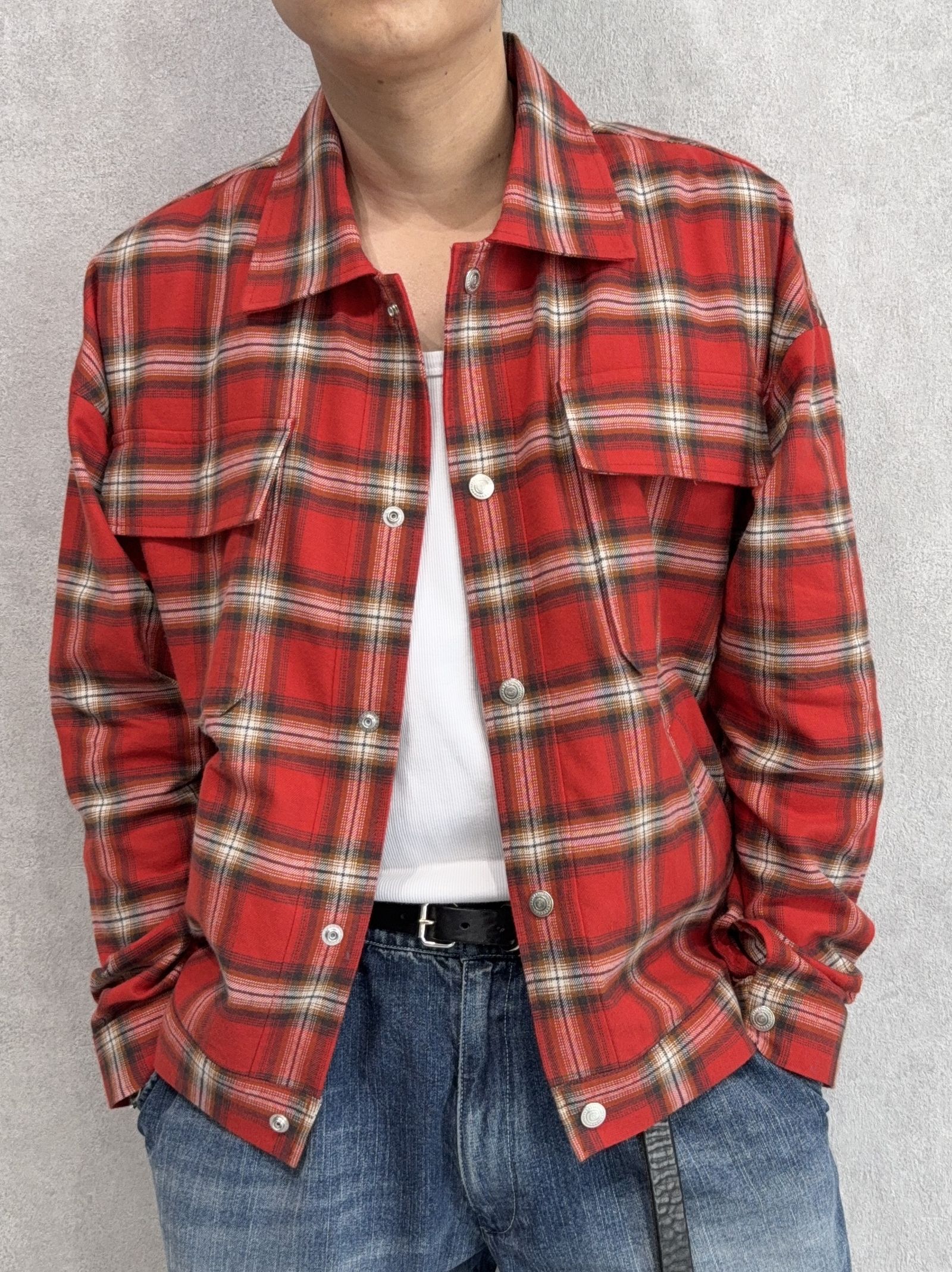 CHECK SHIRT JACKET / RC41-SH-003 / チェックシャツジャケット / レッド