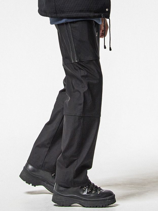 JOHNSON LINE HEAT WIDE TUCK PANTS / RC38-ST-009HWT / 裏起毛ジョンソンラインワイドタックパンツ / ブラック×ブラック (10月下旬入荷予定)