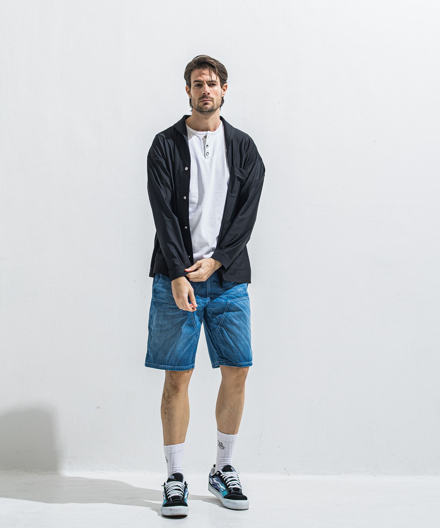 ROLL UP HENRY T / RC40-T-005 / ロールアップヘンリーネックTシャツ / ホワイト (4月中旬入荷予定)