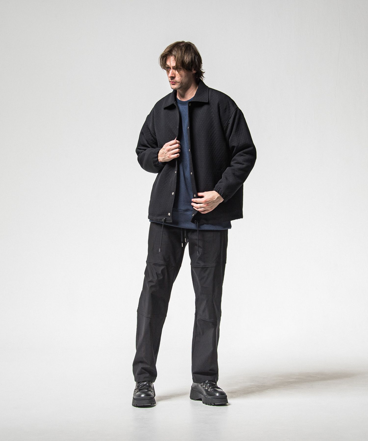 FUR COACH JK / RC38-JK-005 / キルティングファーコーチジャケット / ブラック (11月中旬入荷予定)