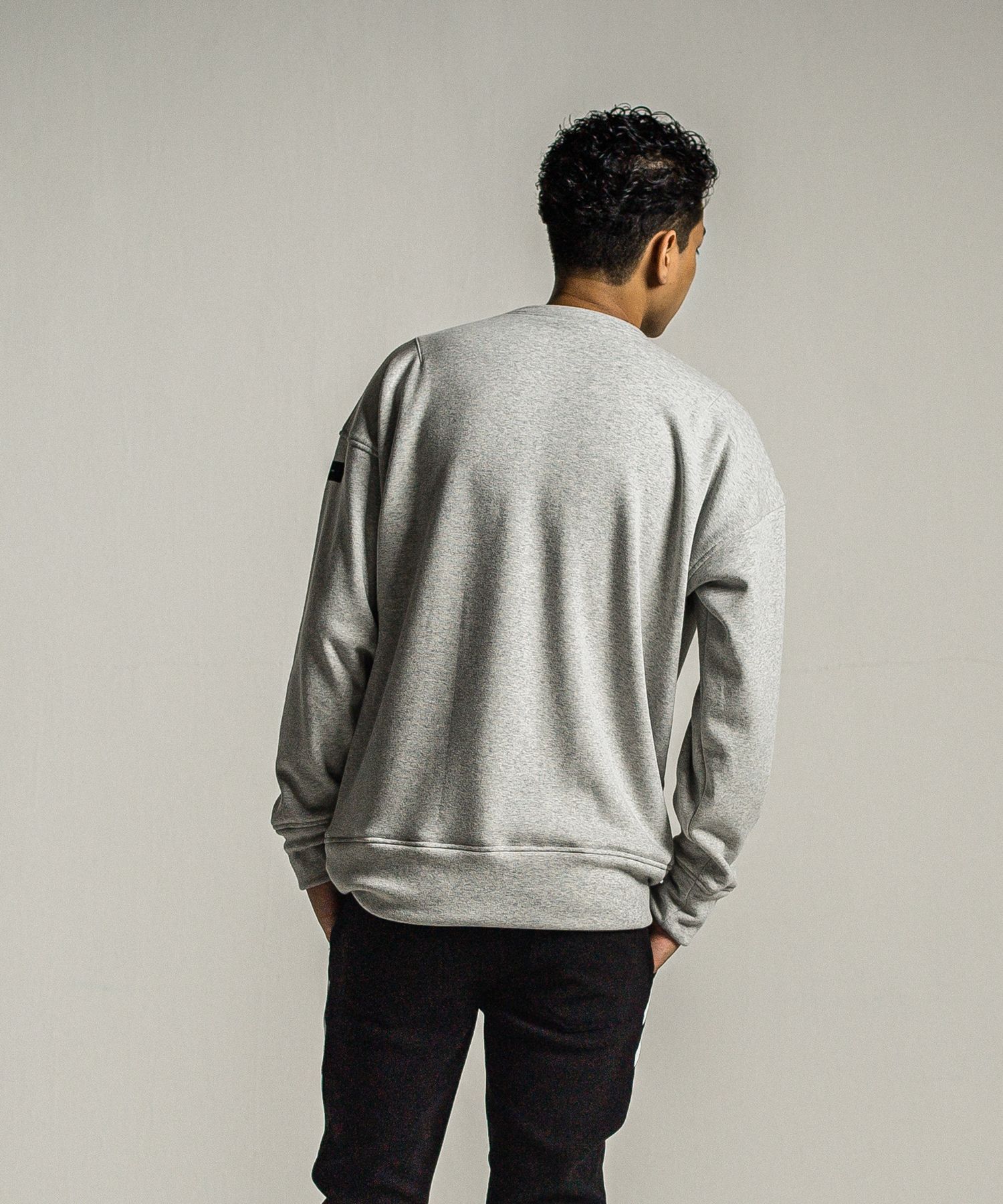 RC CHENILLE VELOURS FLEECE DROP TRAINER / RC34-C-007 / 裏起毛刺繍ワッペントレーナー / グレー