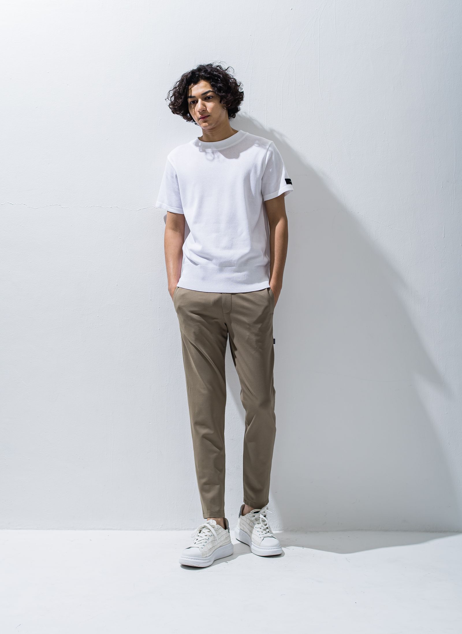 SILK HALF KNT / RC28-K-001 / 無地半袖サマーニット / ホワイト