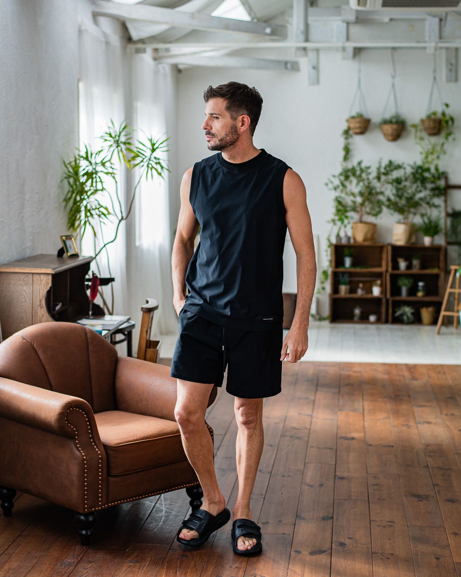 HOME NYLON NO SLEEVE / RC32-T-008 / ナイロンノースリーブ / ブラック
