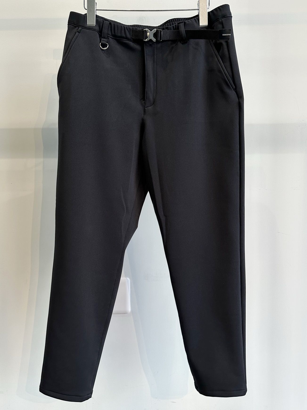 PAT WIDE EASY PANTS / RC30-ST-036H / ベルト付き裏起毛テーパードワイドパンツ / ブラック