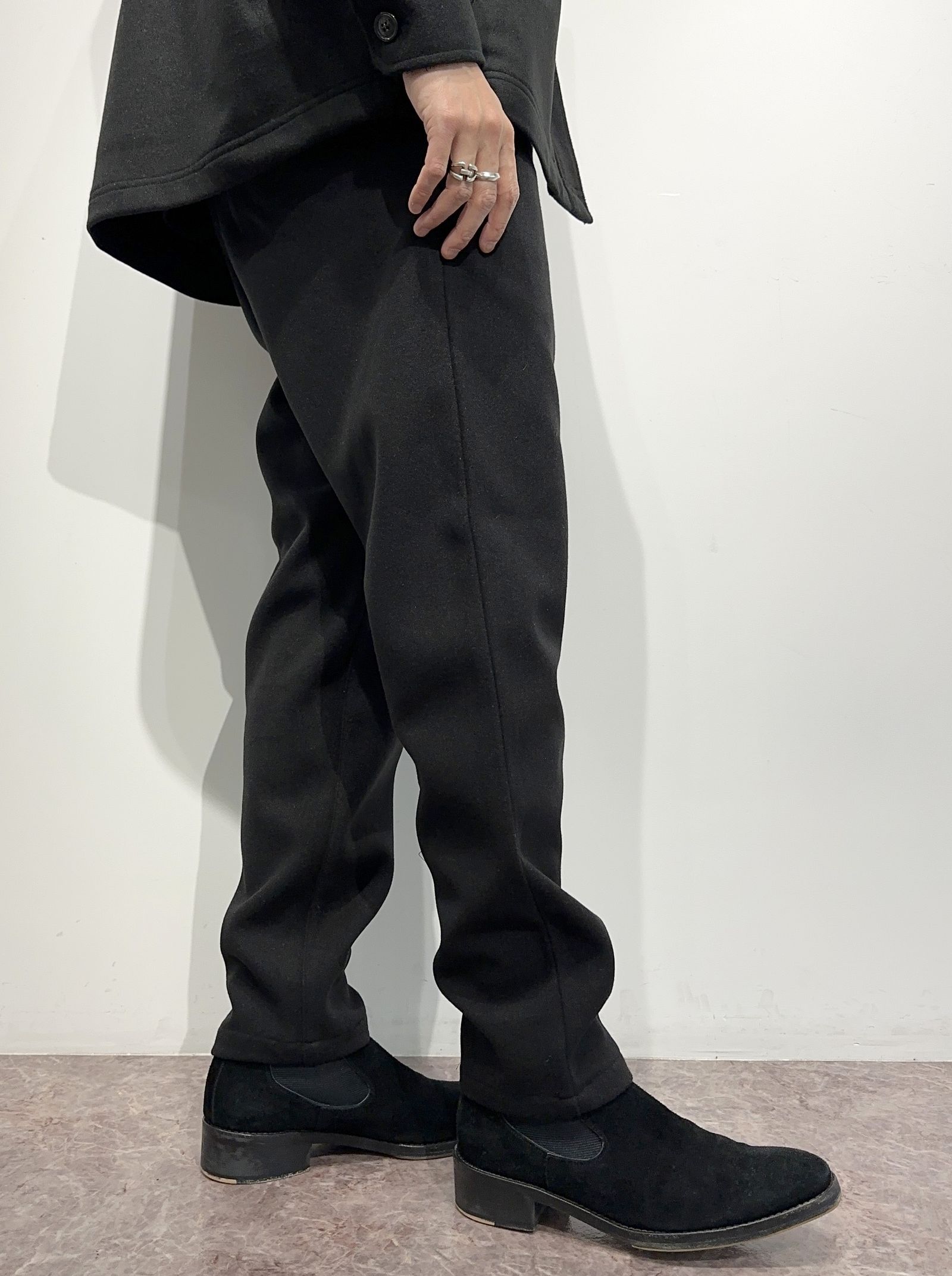 PAT WIDE EASY PANTS / RC33-ST-036BN / ワイドテーパードパンツ / ブラックメルトン