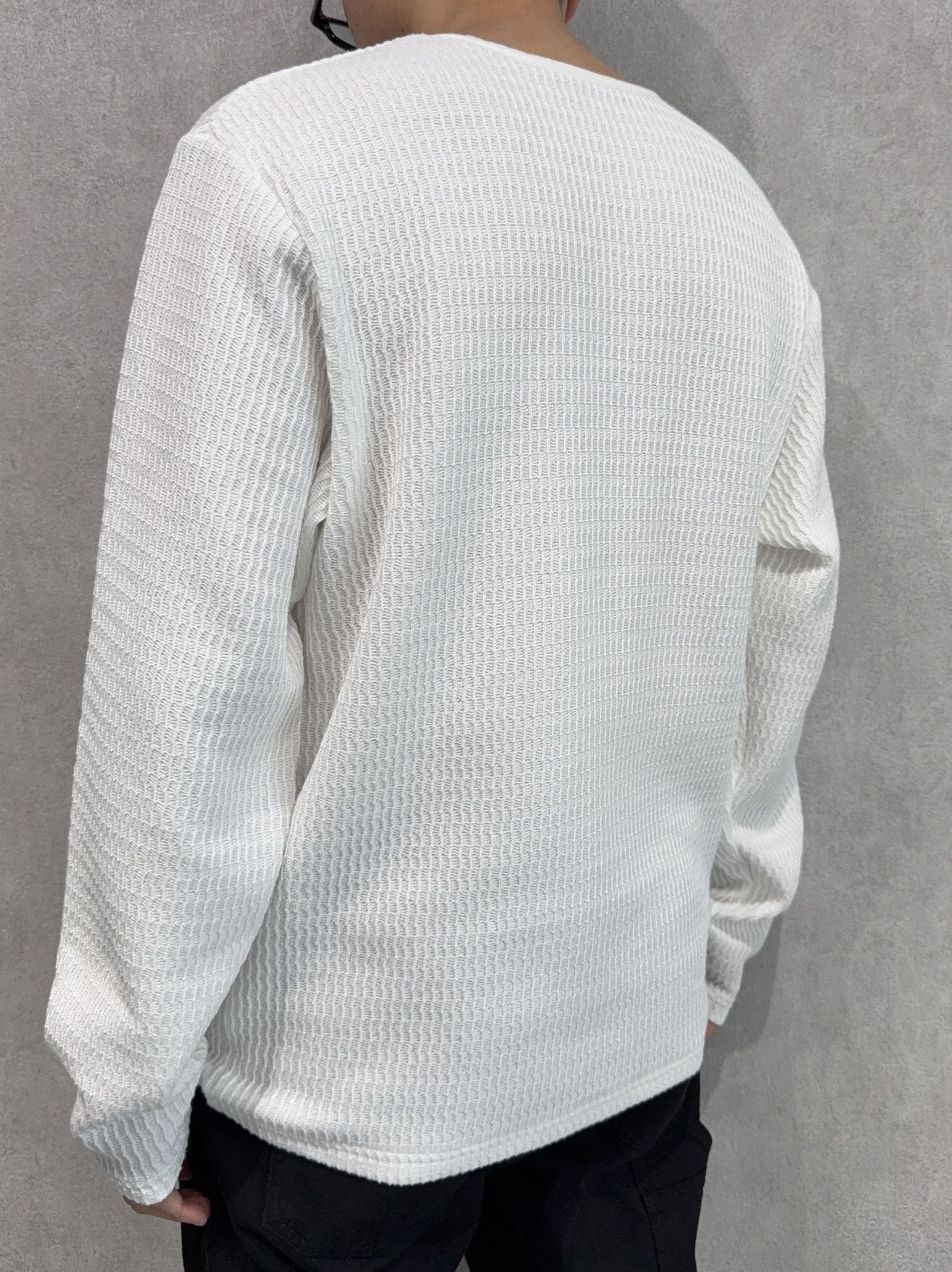 KNT HENRY / RC41-C-001 / コットンニットヘンリーネックロングTシャツ / ホワイト