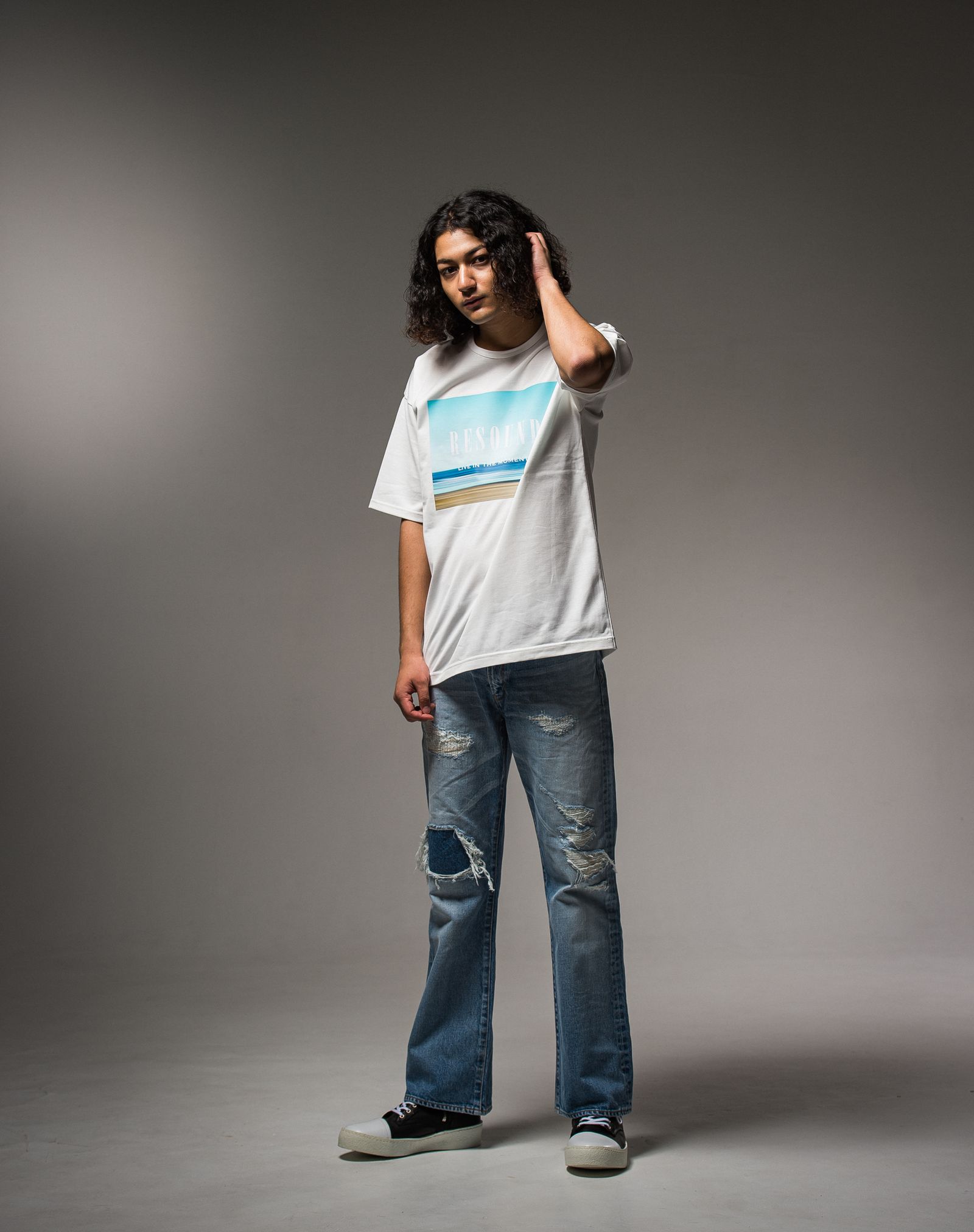 WEST BEACH PHOTO LOOSE TEE / RC23-T-002 / フォトプリントビッグTシャツ※
