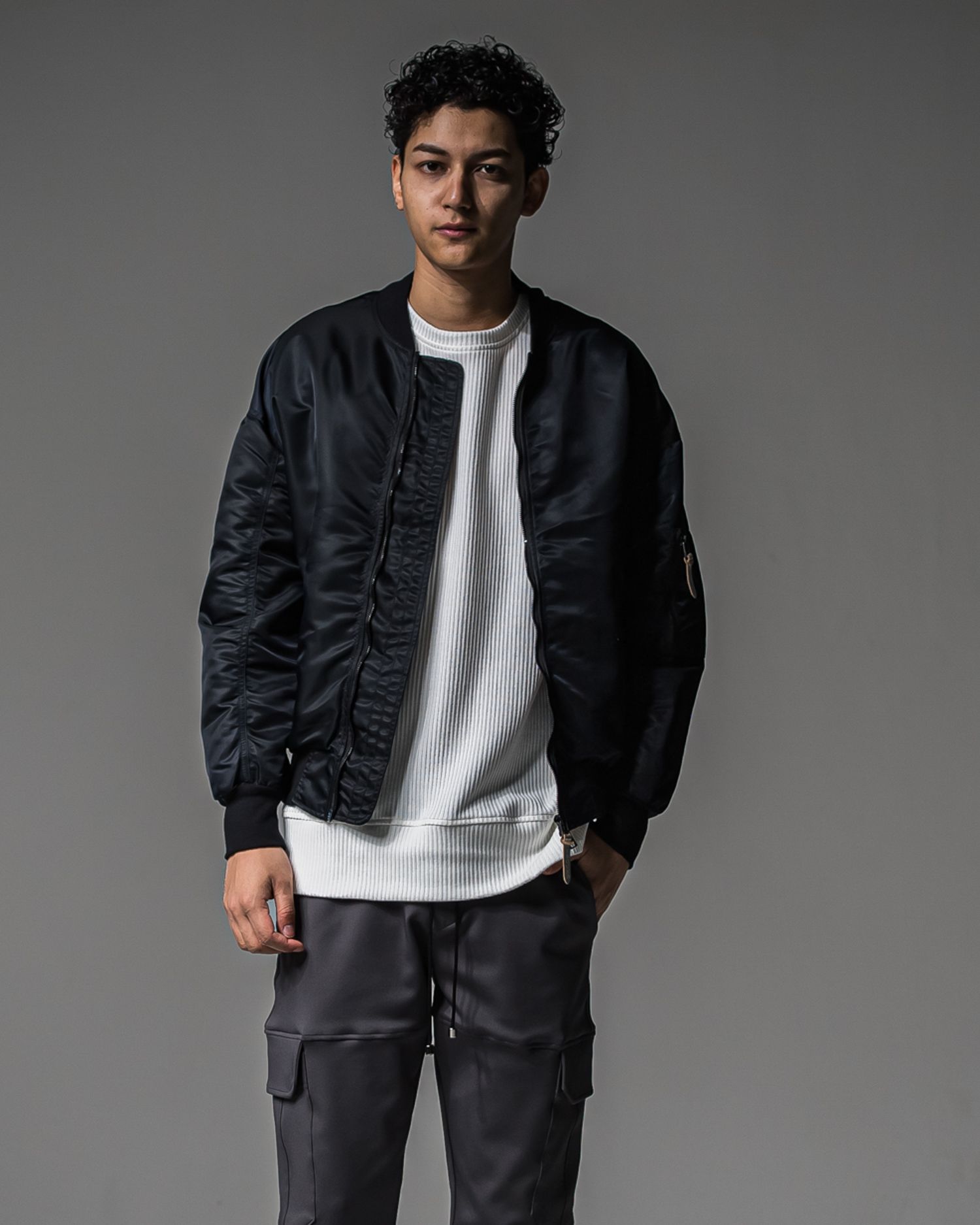 LIGHT DAVID JACKET / RC37-JK-002 / ナイロンライトMA-1 / ブラック (9月上旬入荷予定)