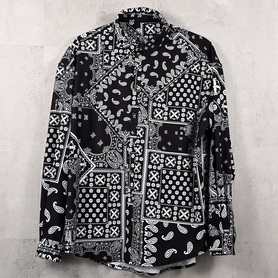 BANDANA JACK SHIRTS / RC41-SH-002 / オーバーサイズペイズリーシャツ / ブラックバンダナ (8月下旬入荷予定)