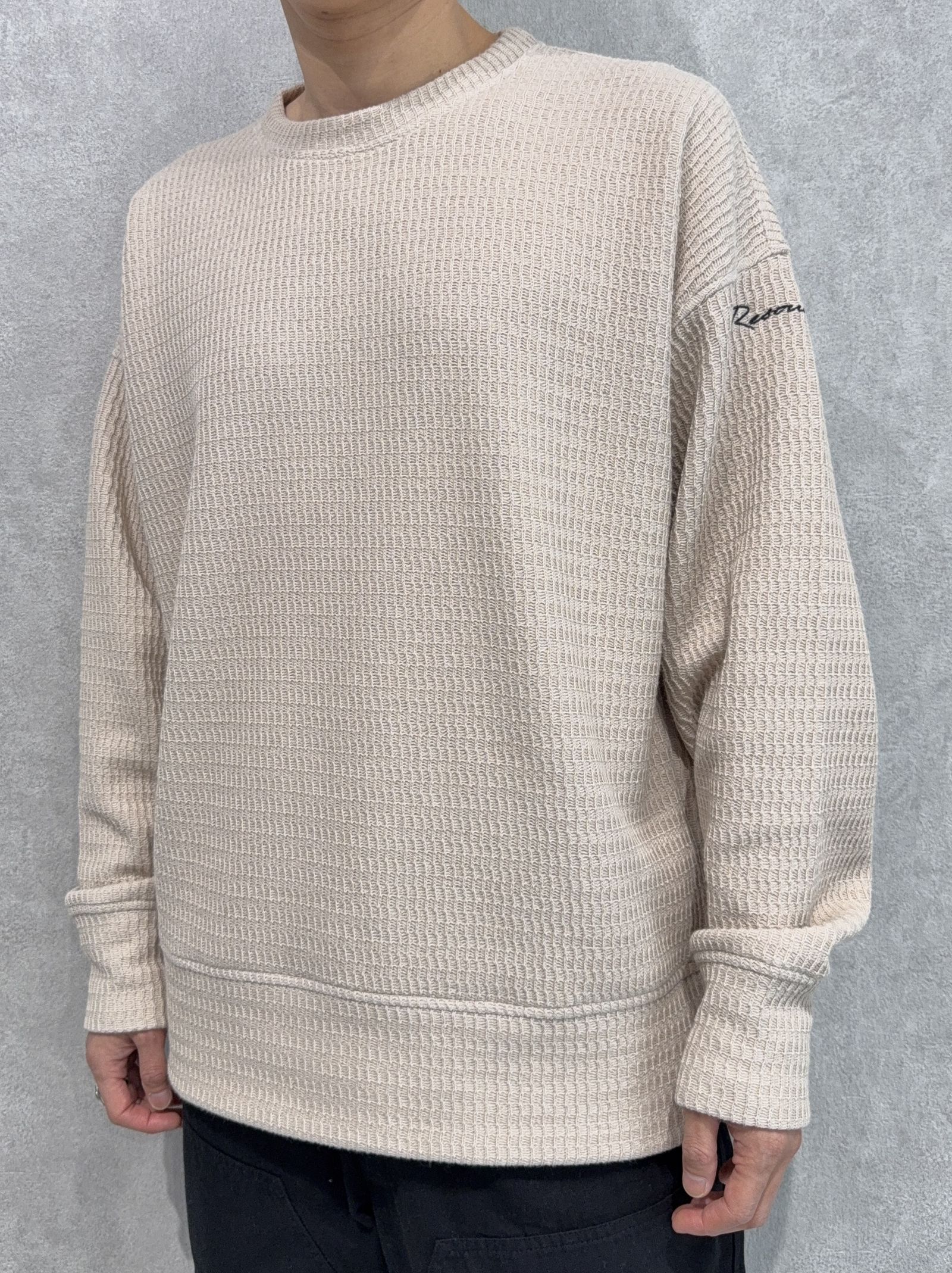 KNT LOOSE TRAINER / RC41-C-002 / コットンニットトレーナー / ベージュ