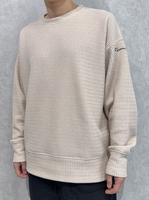 KNT LOOSE TRAINER / RC41-C-002 / コットンニットトレーナー / ベージュ