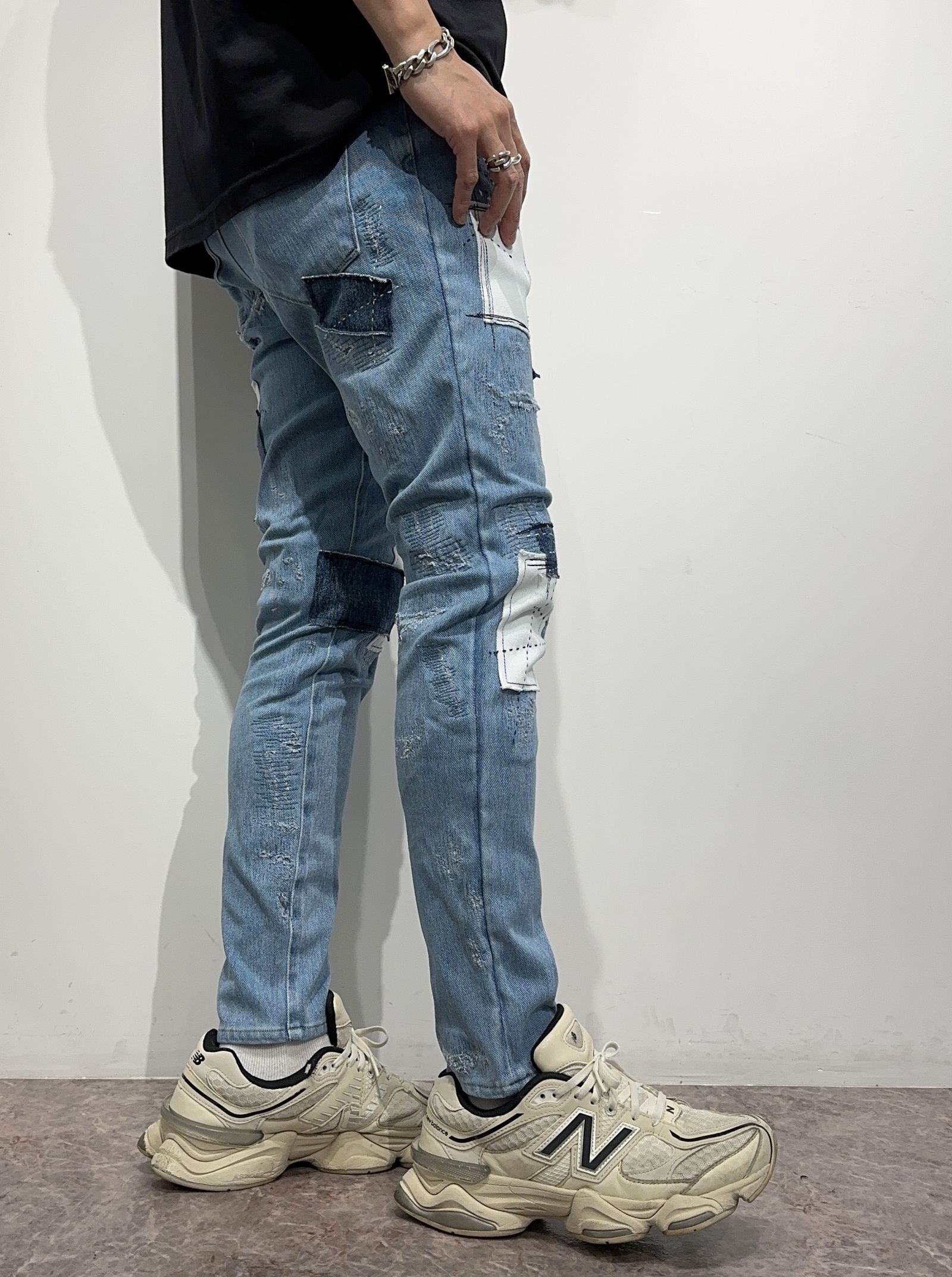 MICK DENIM JERSEY / RC33-ST-020 / デニムジャージテーパードパンツ / ライトインディゴリメイク