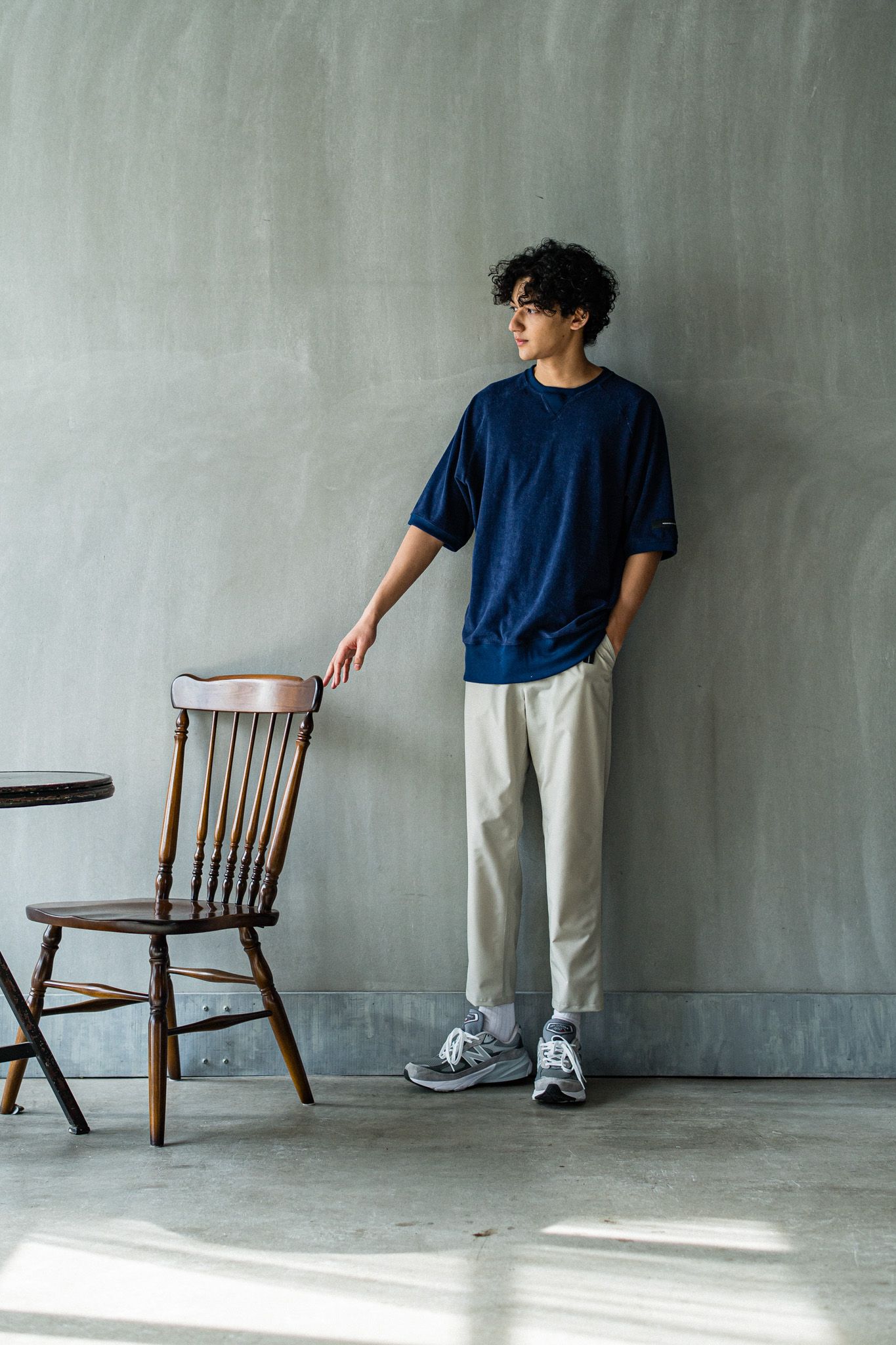 PAT WIDE EASY PANTS / RC32-ST-036 / ベルト付きテーパードワイドパンツ / ベージュ