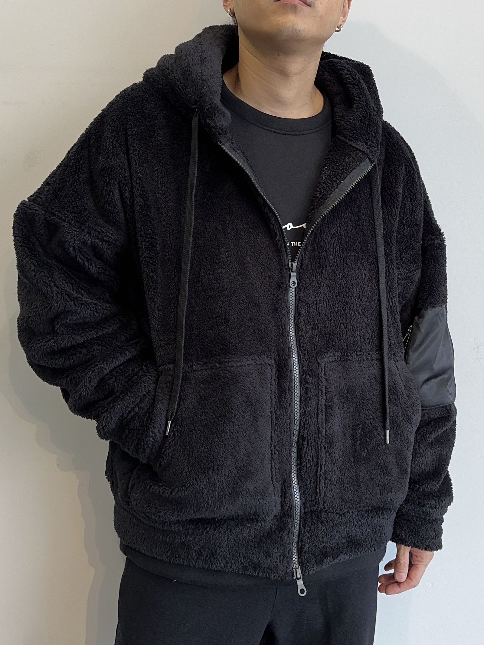 RESOUND CLOTHING - BOA ZIP LOOSE HOODIE / RC30-C-008 / ボア