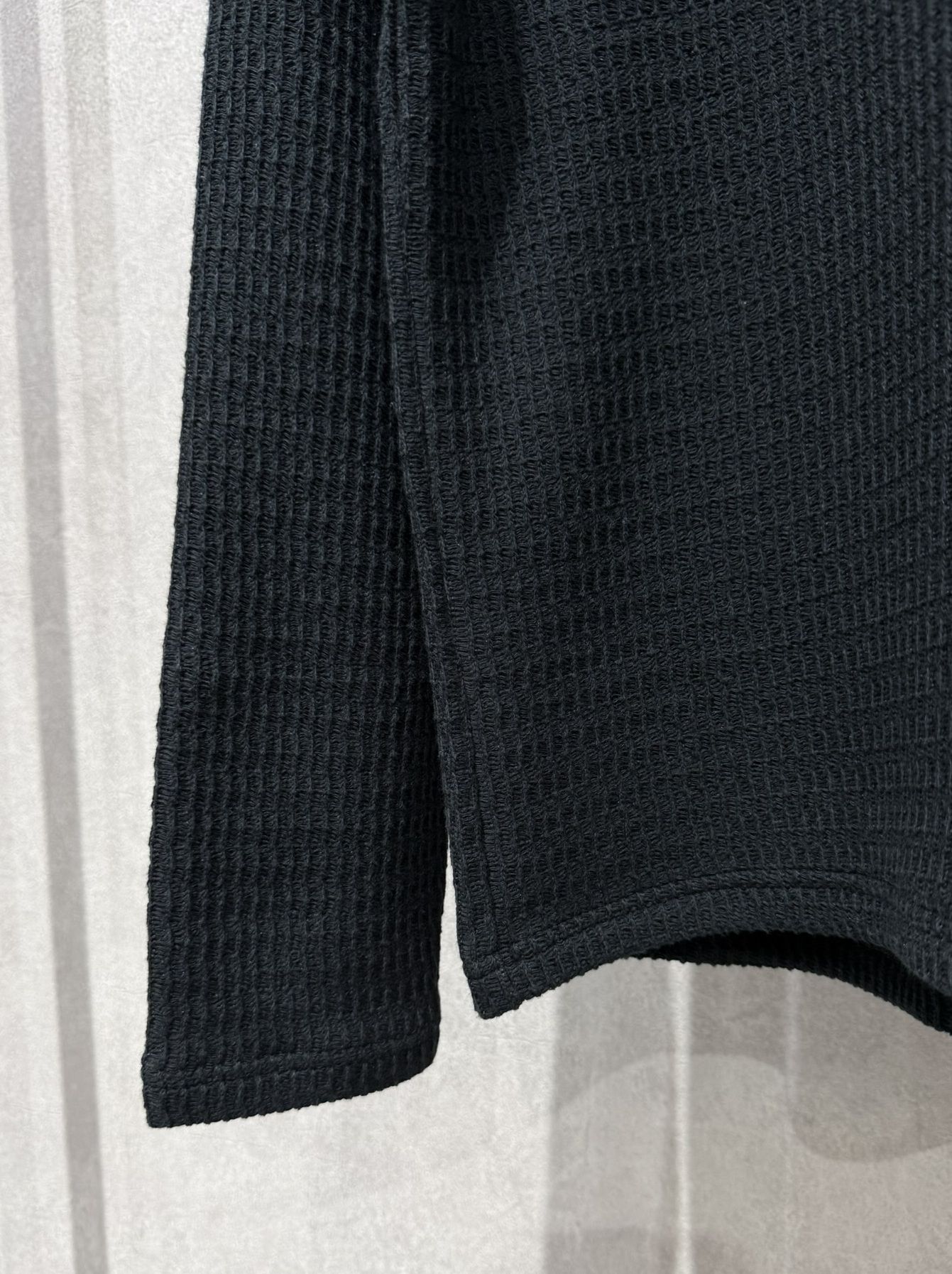 KNT HENRY / RC41-C-001 / コットンニットヘンリーネックロングTシャツ / ブラック