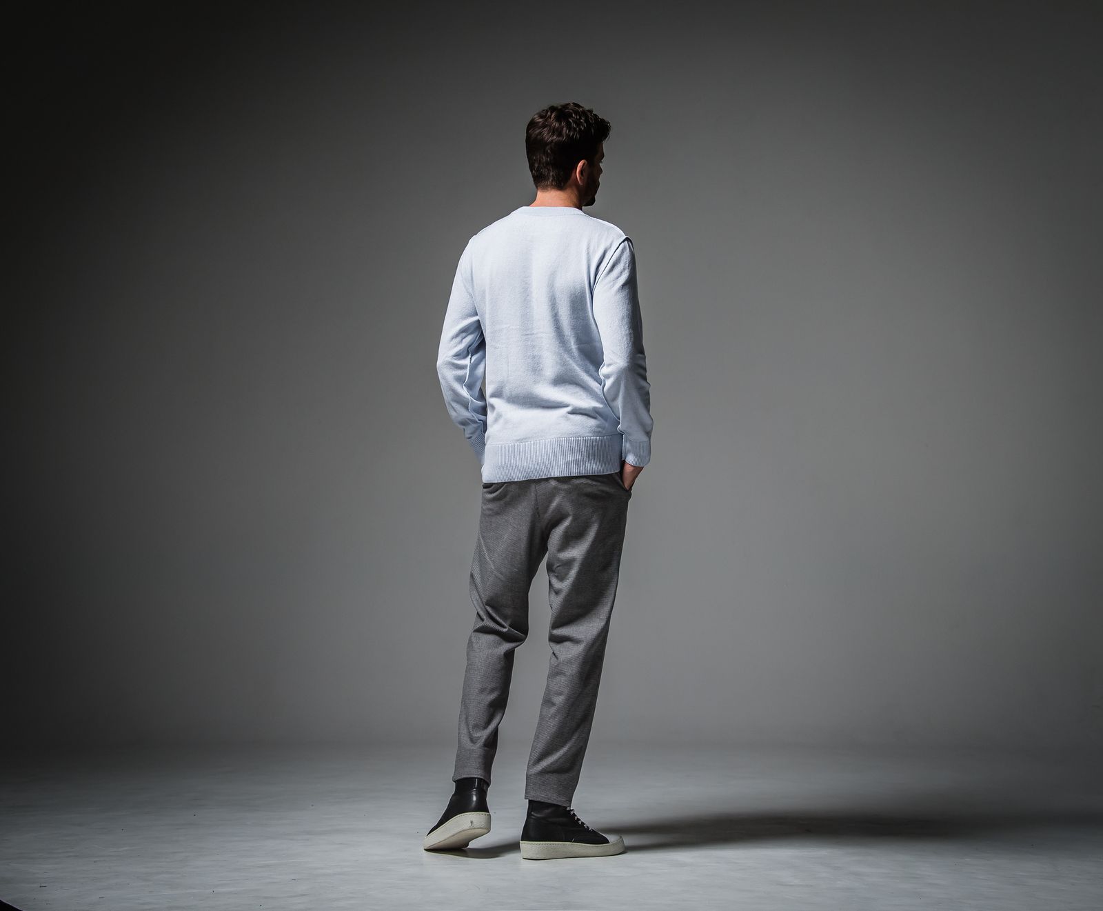OUT SEAM SWEATER / RC30-K-001 / アウトシームニット / サックス
