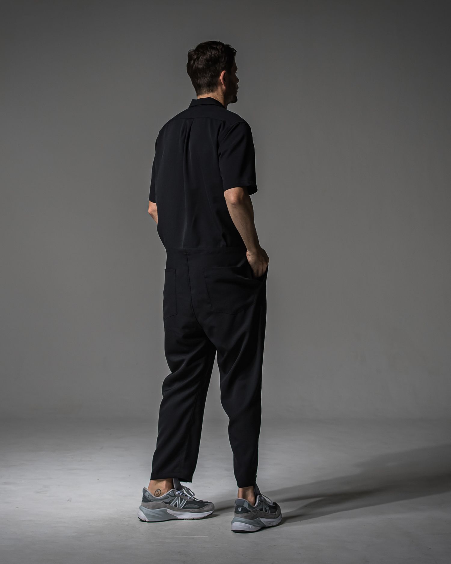 RAGE TWILL HALF ALL IN ONE / DP1-TN-001 / 半袖シャツオールインワン / ブラック (3月中旬入荷予定)