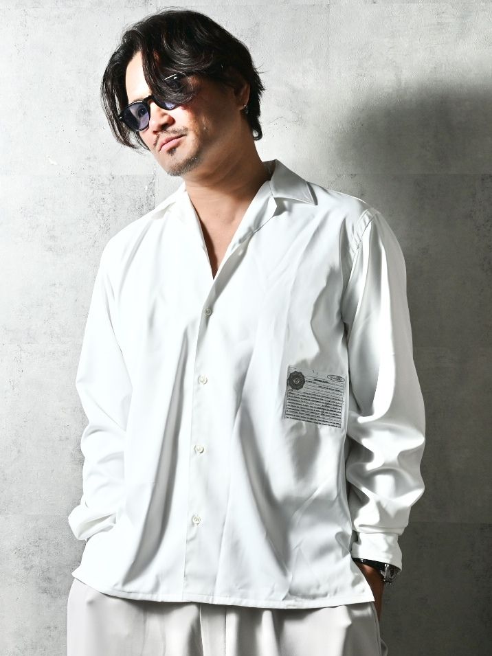WILL SHIRTS / DP1-SH-001 / ウィルプリントオープンカラーシャツ / ホワイト (3月中旬入荷予定)
