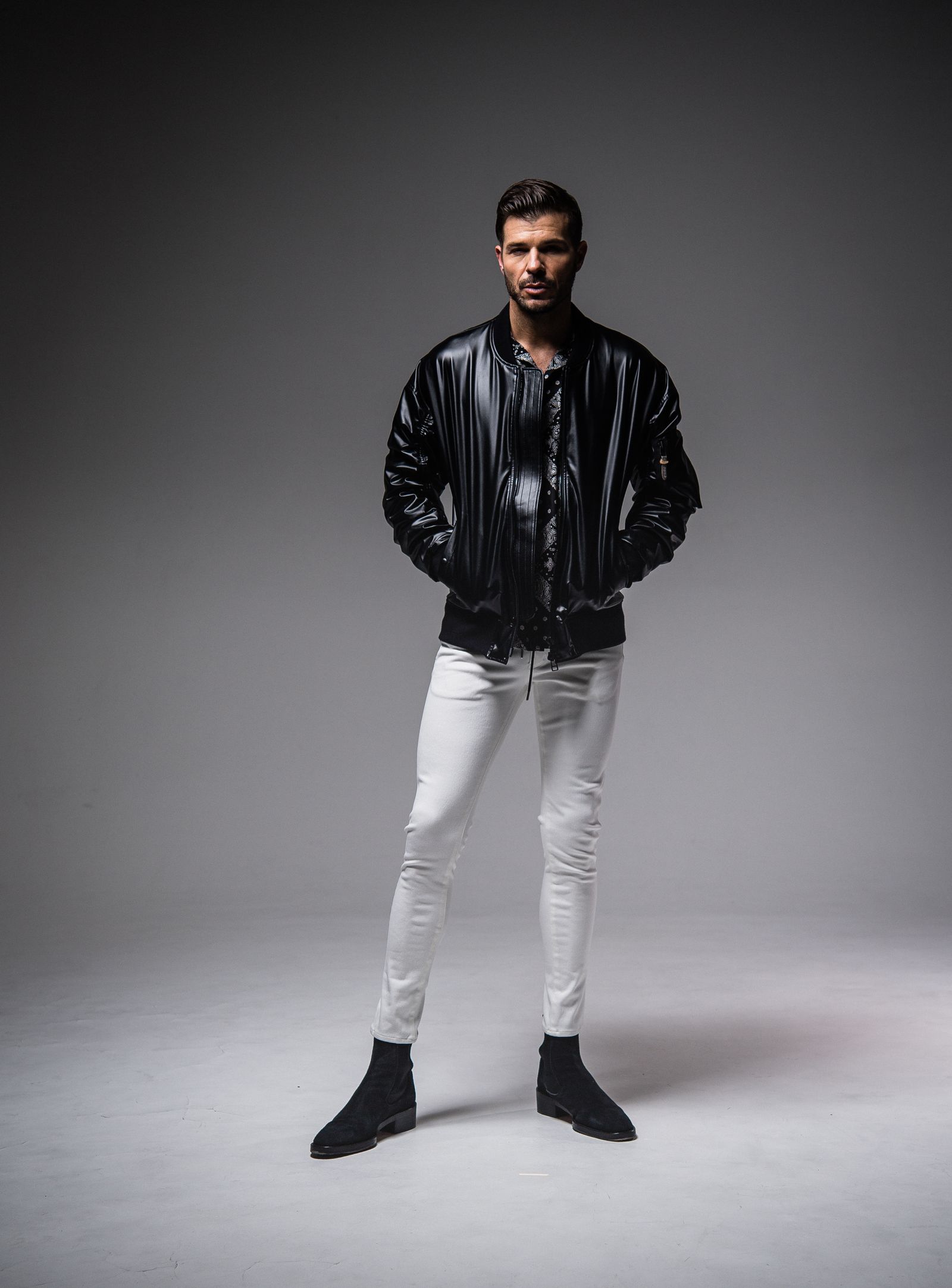 DAVID JACKET / RC25-JK-003 / MA-1 / レザーブラック