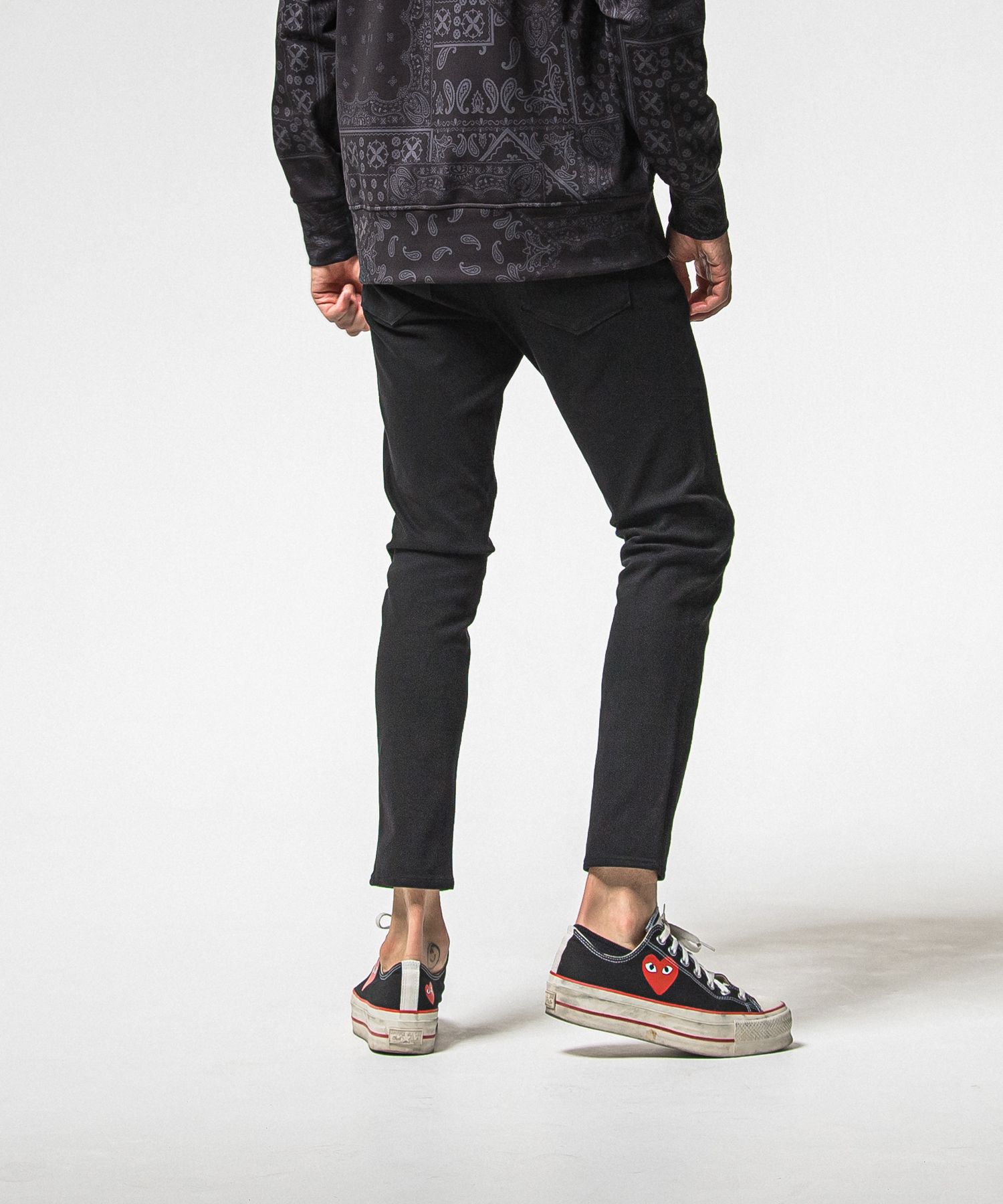 MICK DENIM JERSEY / BASIC-ST-020 / デニムジャージテーパードパンツ / ブラック (12月上旬入荷予定)