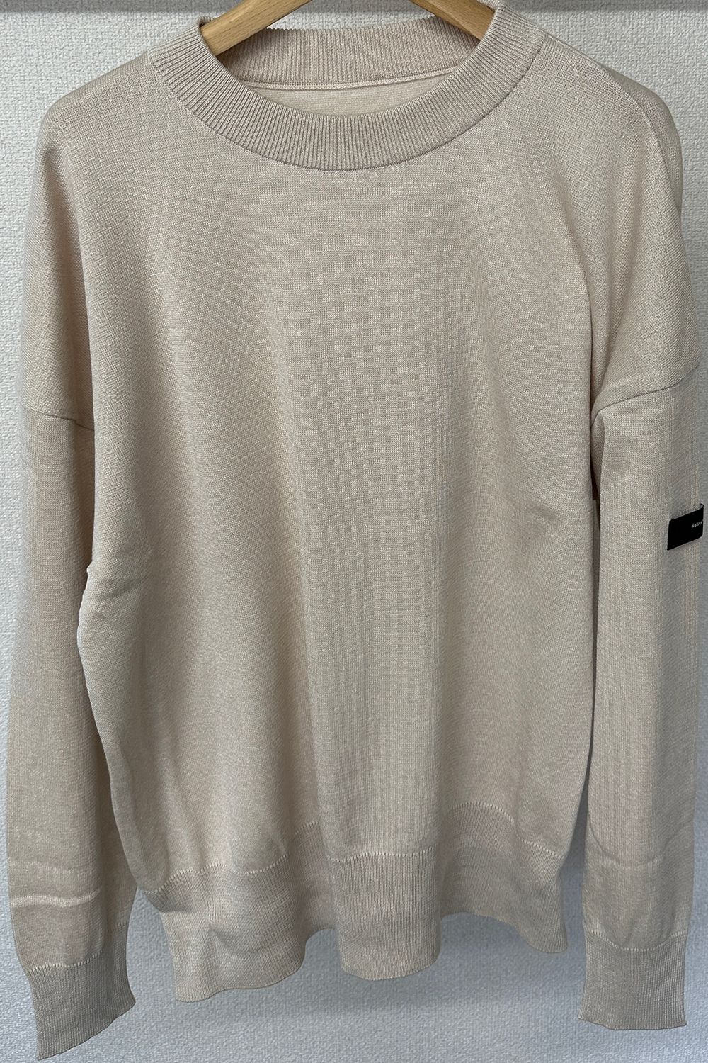 SILK KNT OVER LONG SLEEVE / RC29-K-002 / 無地ルーズコットンニット / ベージュ