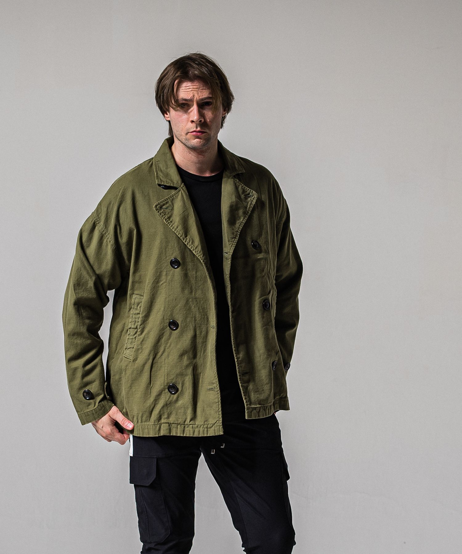 MV OVER PCOAT / RC39-JK-006 / ミリタリーピーコートジャケット / カーキ (2月上旬入荷予定)