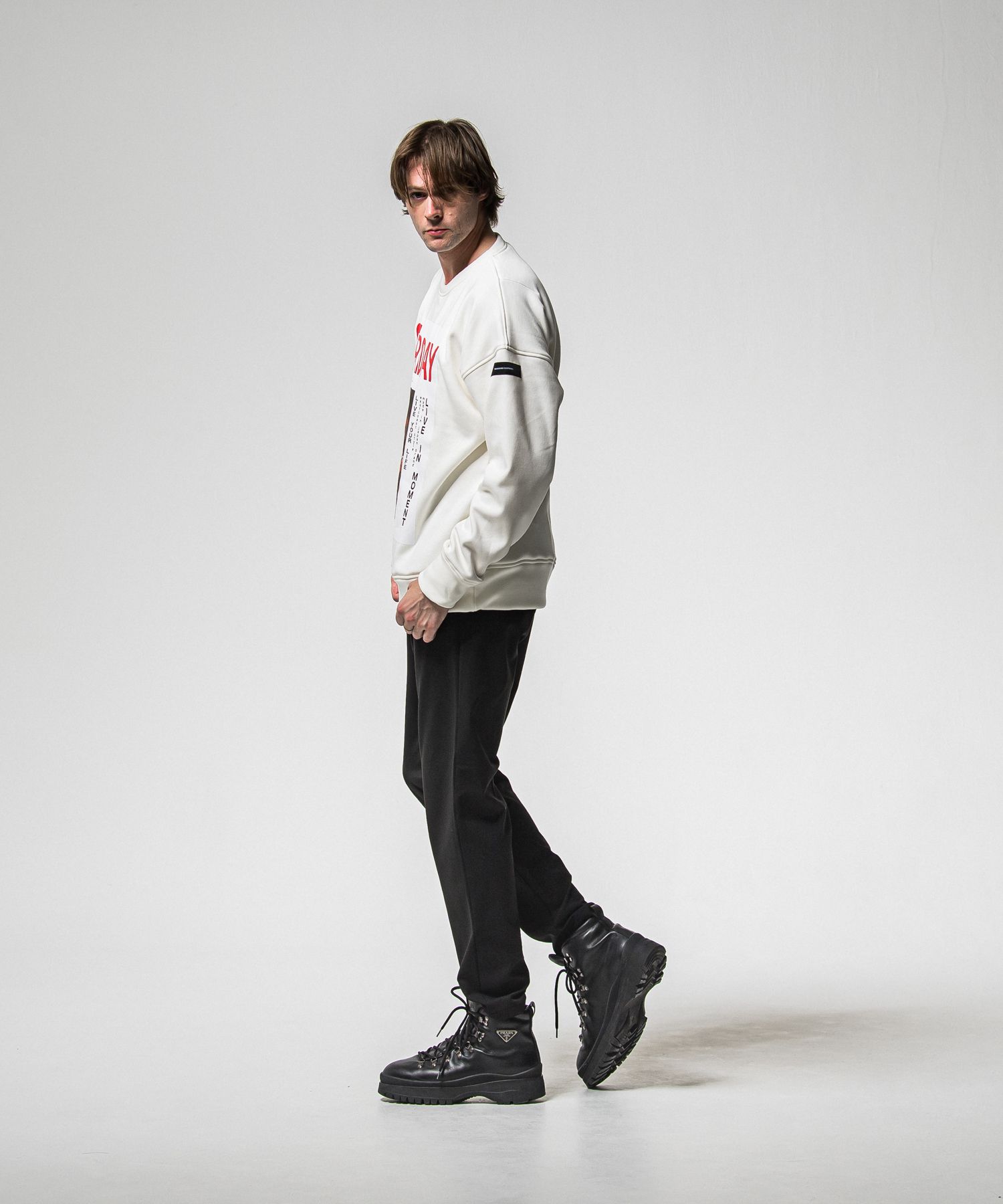 PAT WIDE EASY PANTS / RC38-ST-036BN / ワイドテーパードパンツ / ブラック (1月上旬入荷予定)