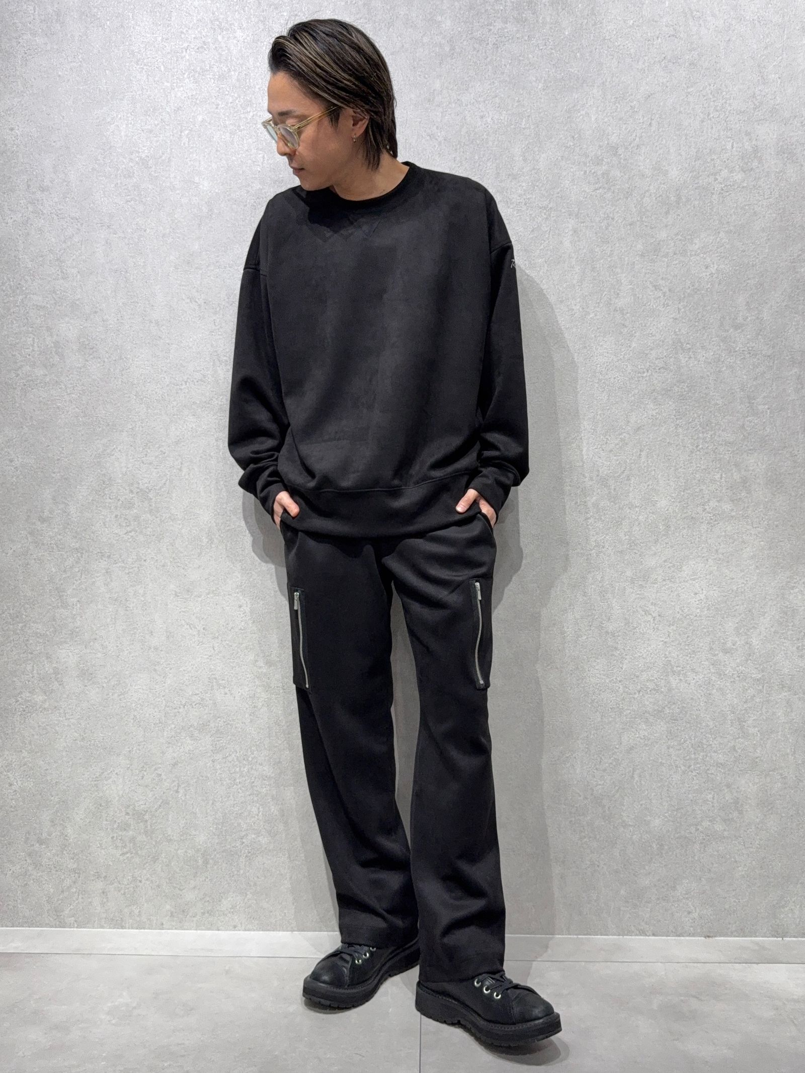 DAVID CARGO PANTS / RC38-ST-040 / スエードワイドカーゴパンツ / ブラック