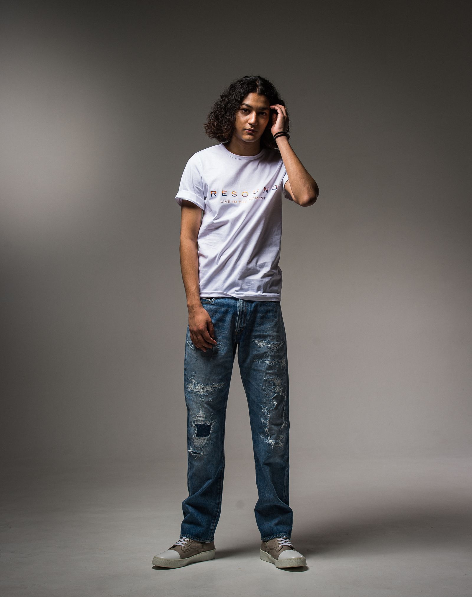 BEACH ROGO ROLL UP JERSEY TEE / RC23-T-004 / ロゴプリントTシャツ