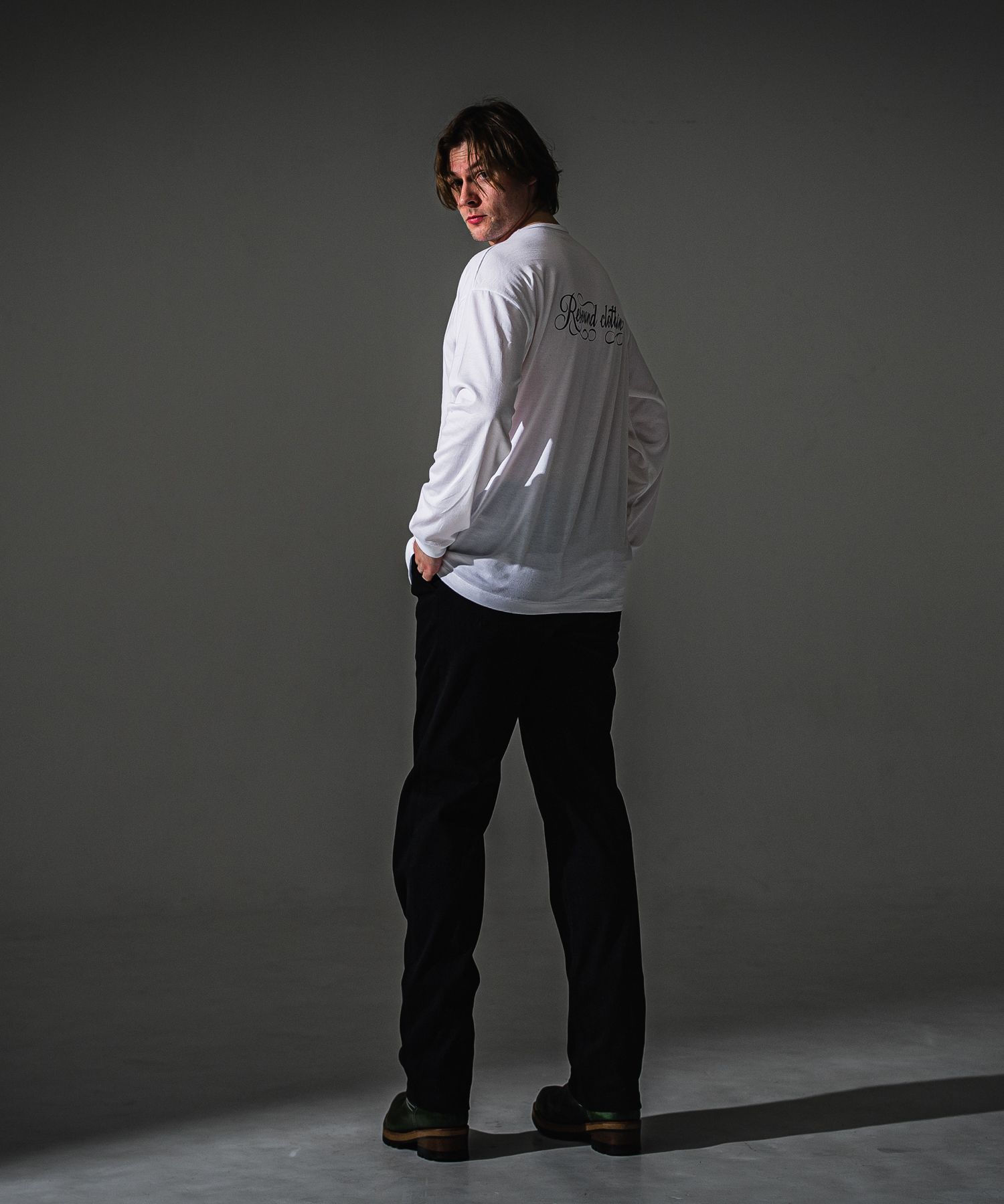 PIN ST RC OVER LONGSLEEVE TEE / RC41-T-003 / オーバーサイズ長袖バックロゴTシャツ / ホワイト (7月中旬入荷予定)