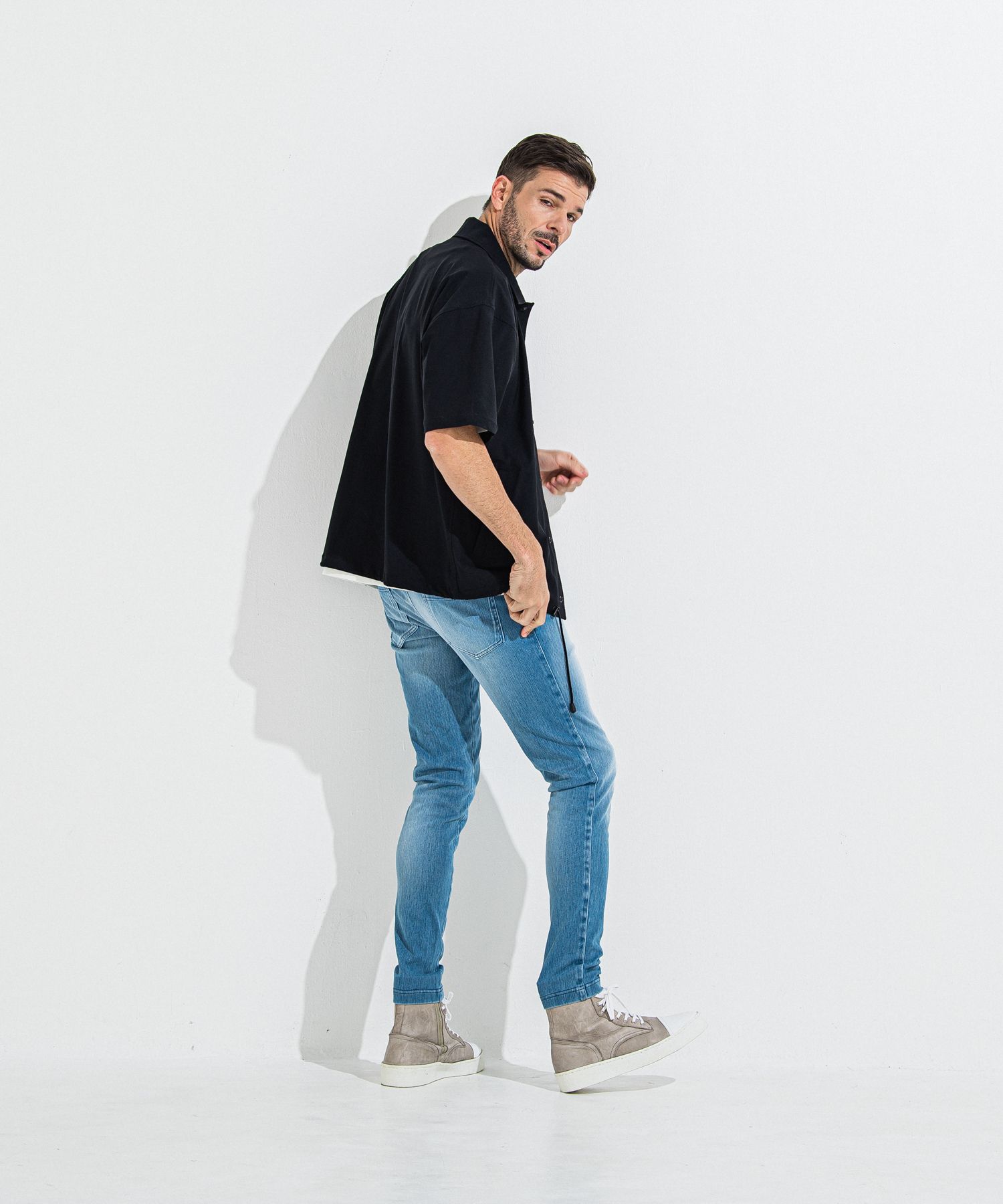 DENIM JERSEY CHRIS EASY TUCK PT / RC36-ST-016TD / ライトオンスデニムジャージイージータックパンツ / ライトインディゴ