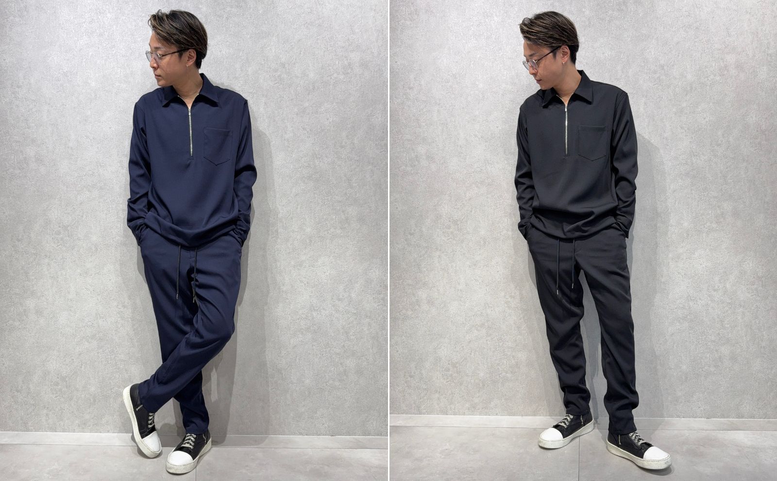 マットなドレープ感がエレガントなサテンセットアップ