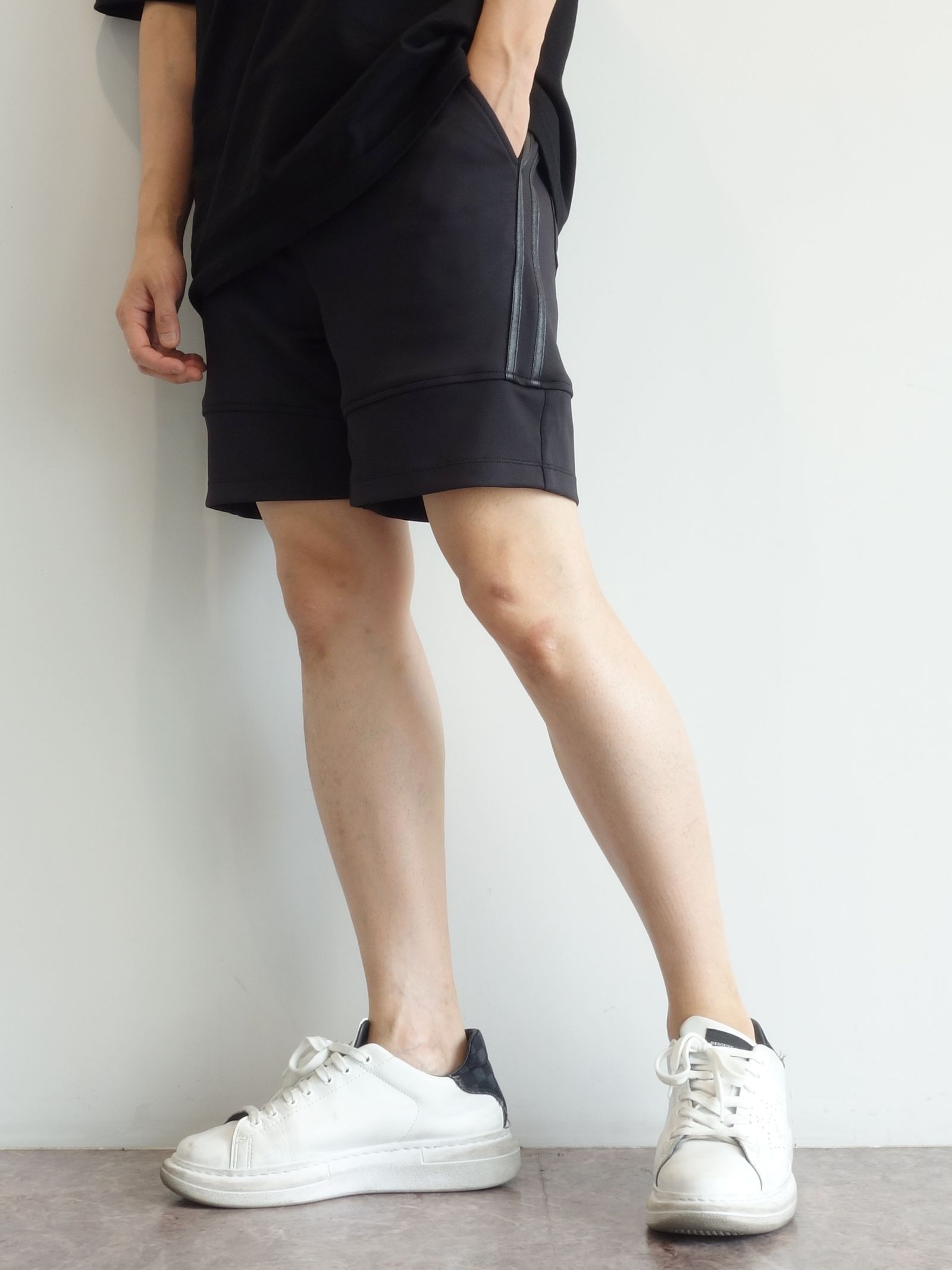 TYLER LINE SHORTS / RC28-HP-001 / 斜めラインハーフパンツ / ブラック