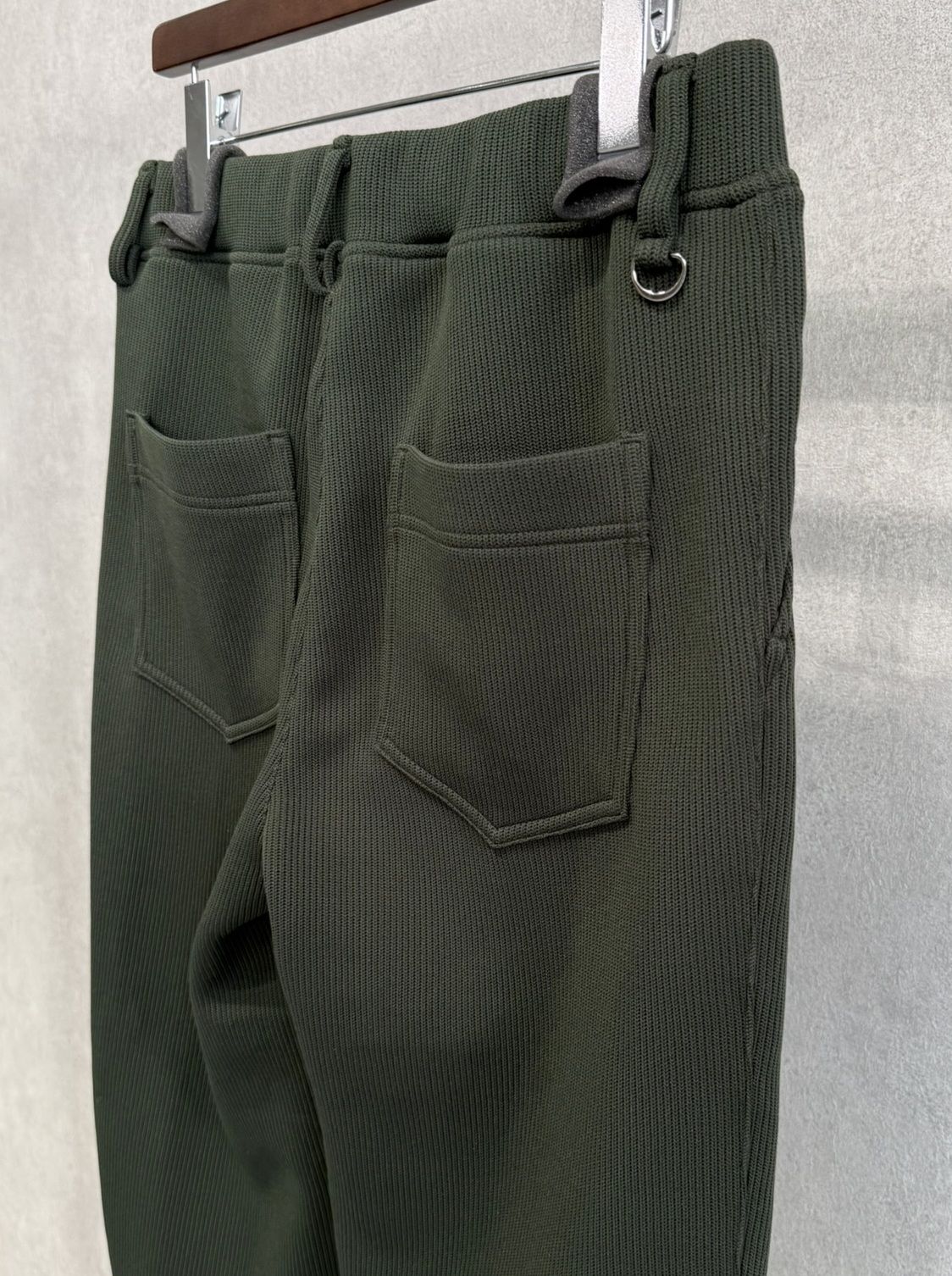 AZE WIDE TUCK PANTS / RC39-ST-016WT2 / 高機能畦編みニットワイドタックパンツ / カーキ