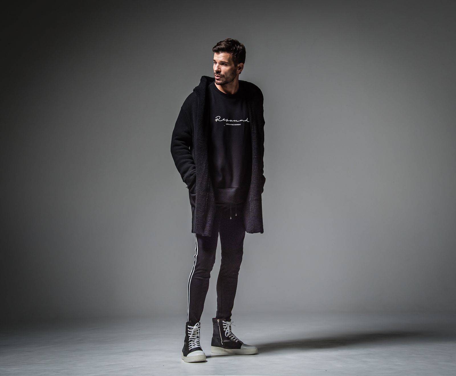 BOA HOODIE COAT / RC30-C-007 / ボアフーディーコート / ブラック