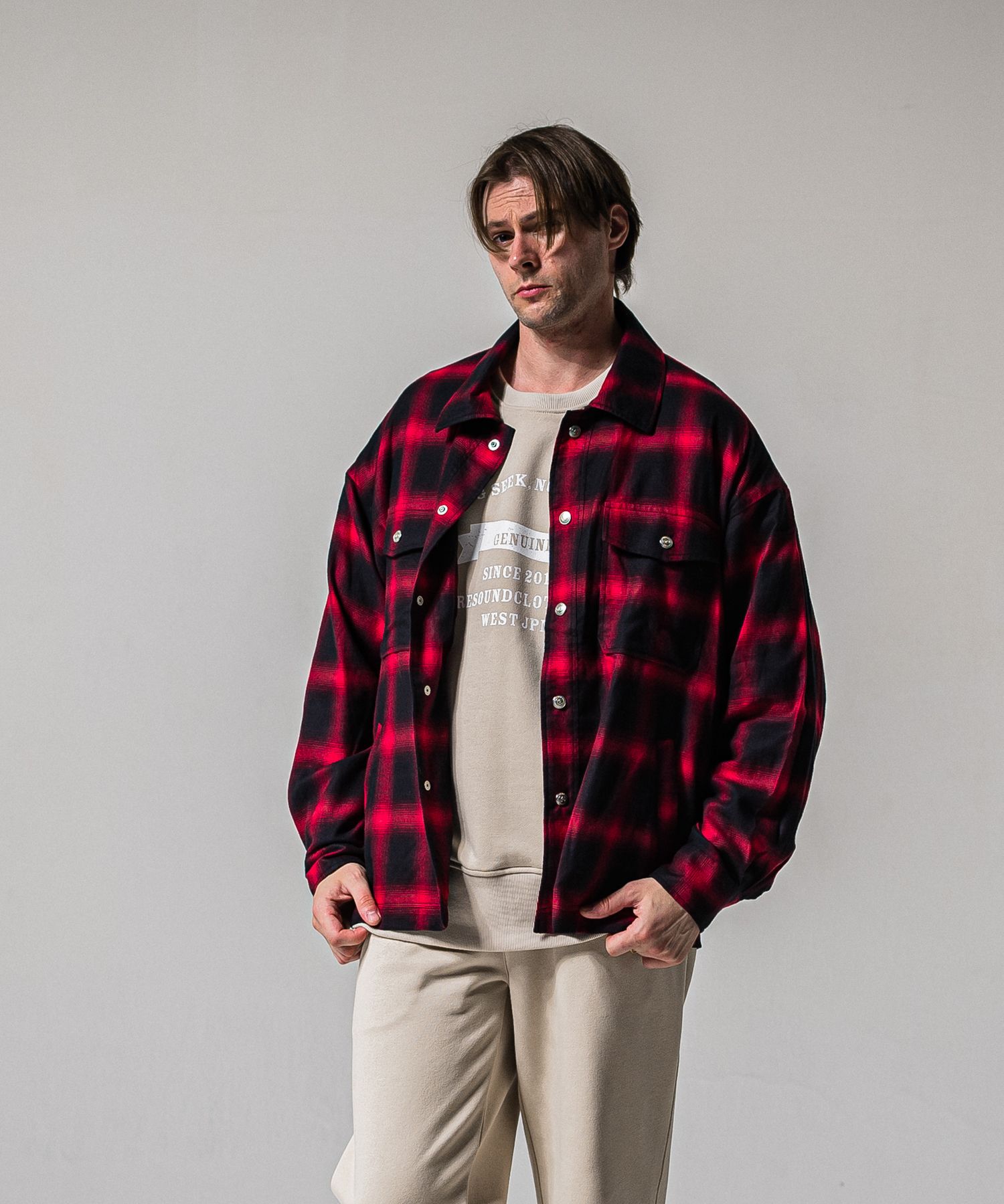 50S CHECK JK / RC39-JK-007C / チェックシャツジャケット / レッド (2月中旬入荷予定)