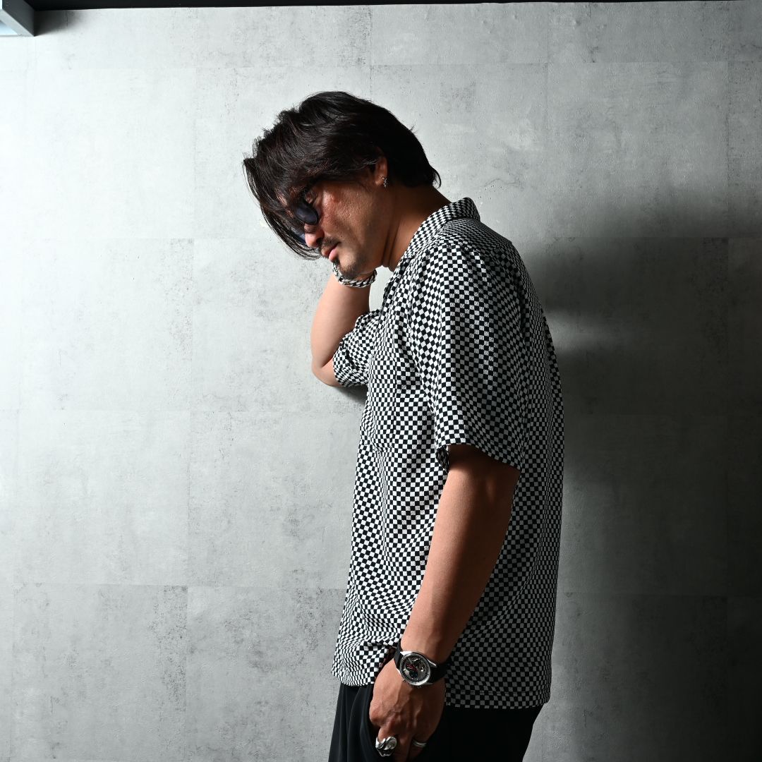 ICHIMATU SHIRTS / DP1-SH-003 / 市松模様半袖シャツ / ブラック×ホワイト (3月中旬入荷予定)