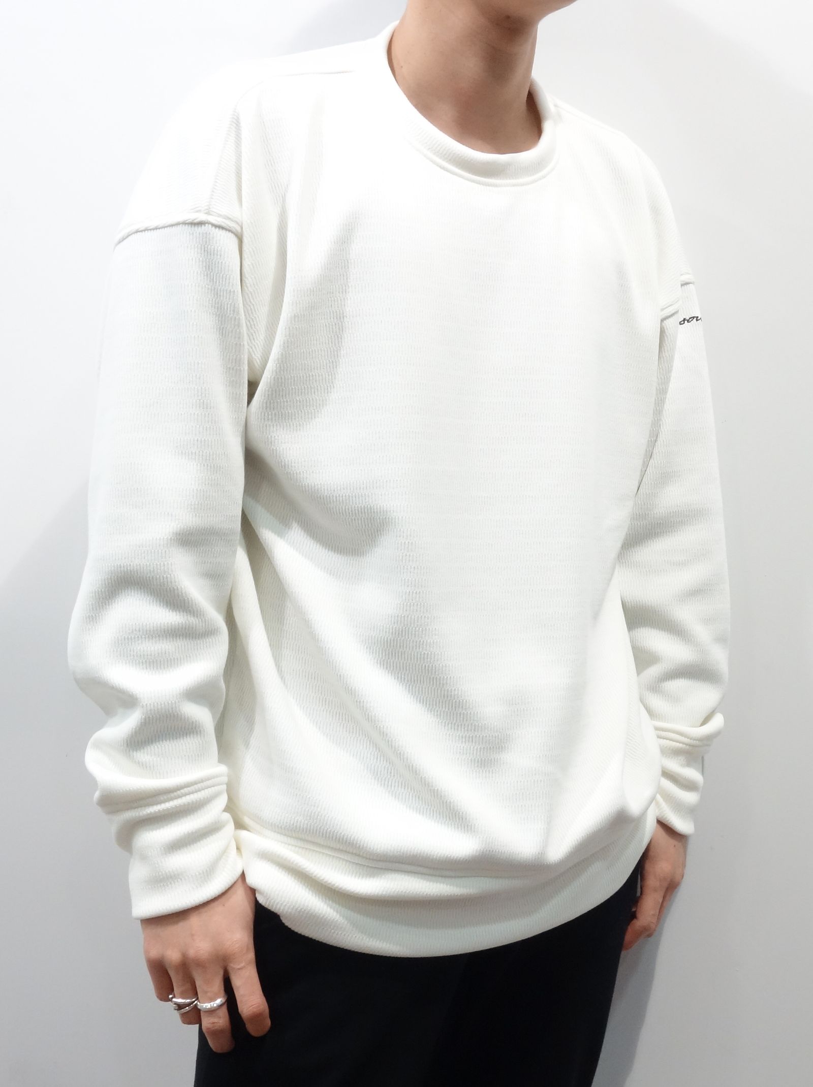 VELOURS FLEECE THERMAL LOOSE TRAINER / RC38-C-002 / 裏起毛サーマルトレーナー / ホワイト (10月中旬入荷予定)