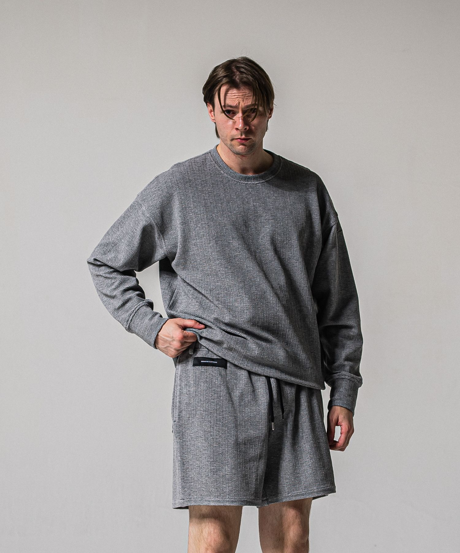 BLISTER TRAINER / RC39-C-004 / ブリスターニットトレーナー / グレー (1月中旬入荷予定)