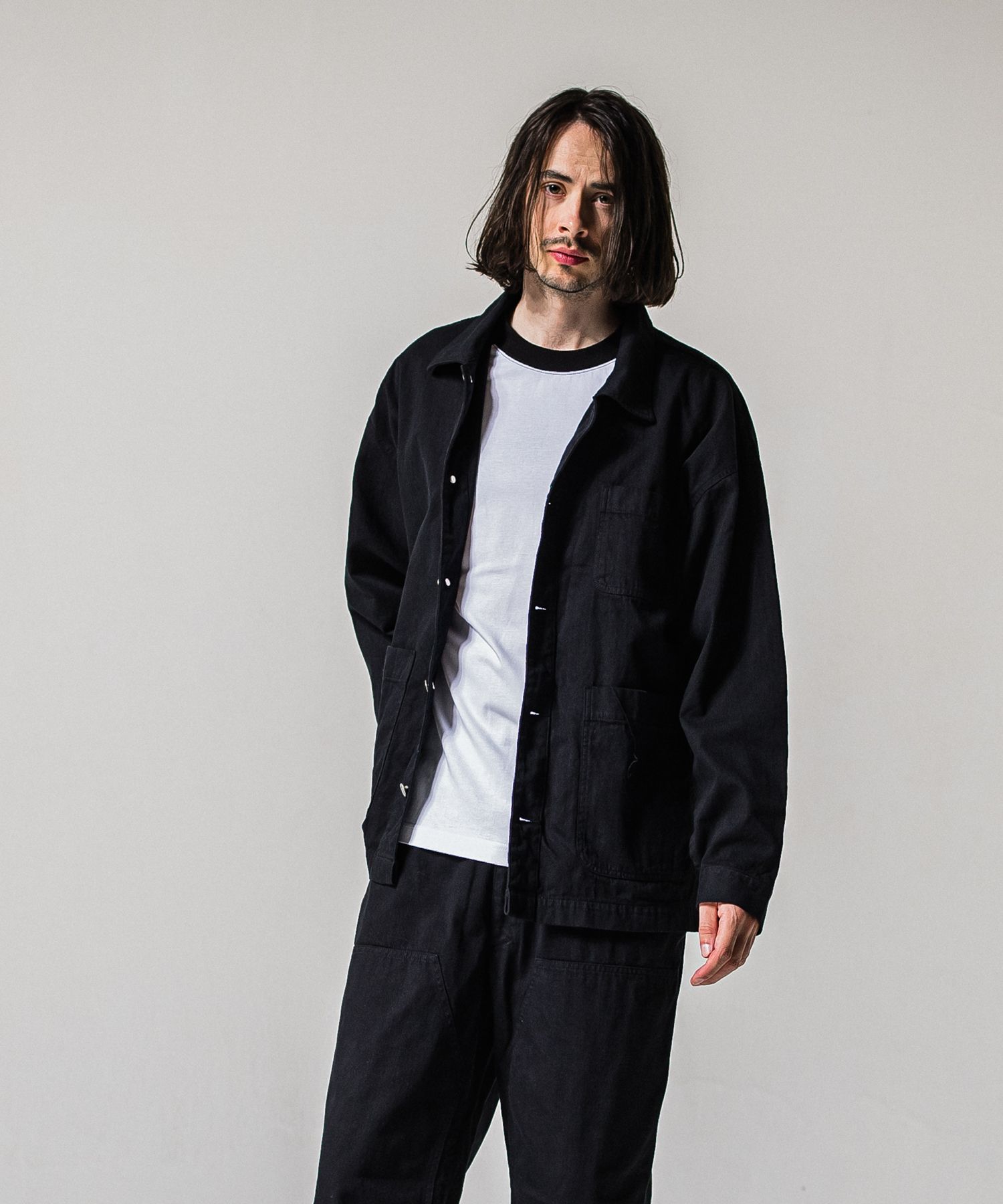 RC CAVER ALL / RC39-JK-004 / デニムカバーオール / ブラック (2月中旬入荷予定)