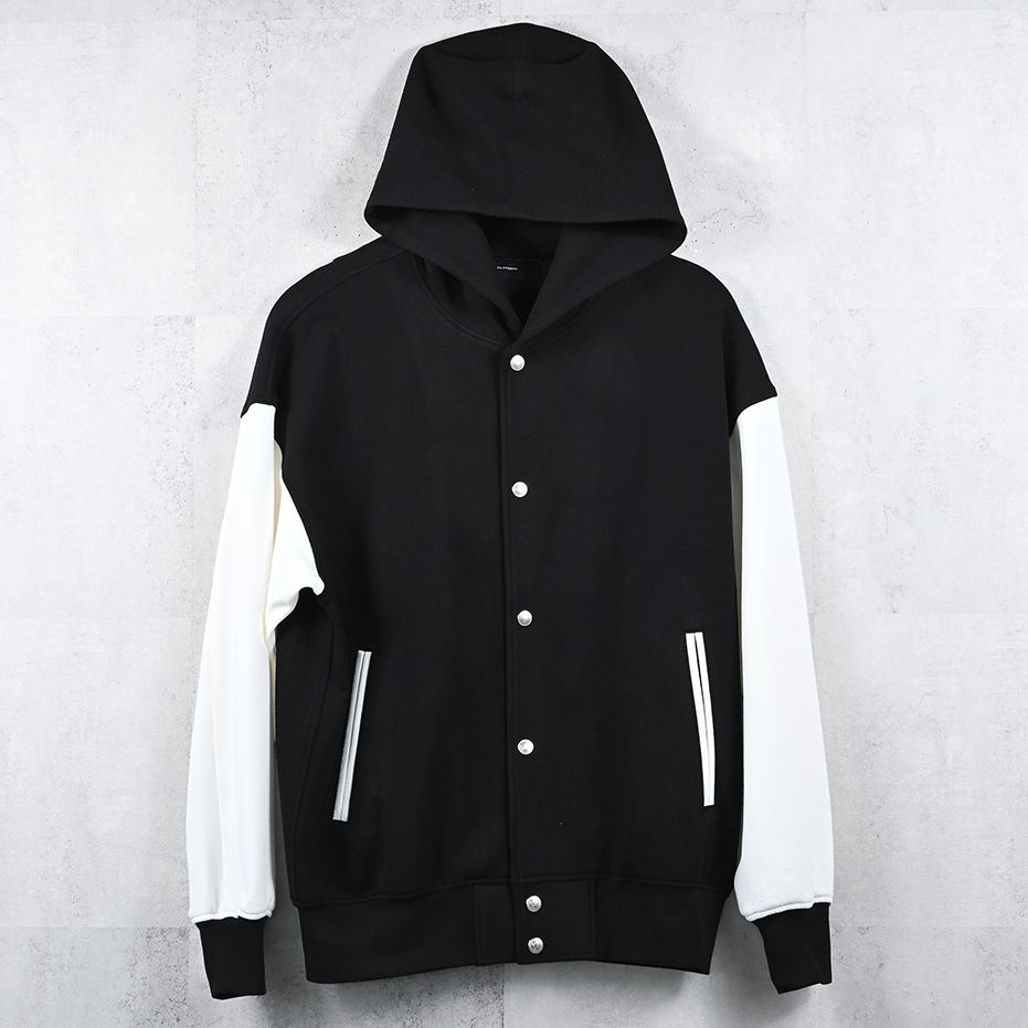 BLISTER VARSITY HOODIE / RC41-C-006 / ライトブリスターニットパーカースタジャン / ブラック×ホワイト (8月下旬入荷予定)