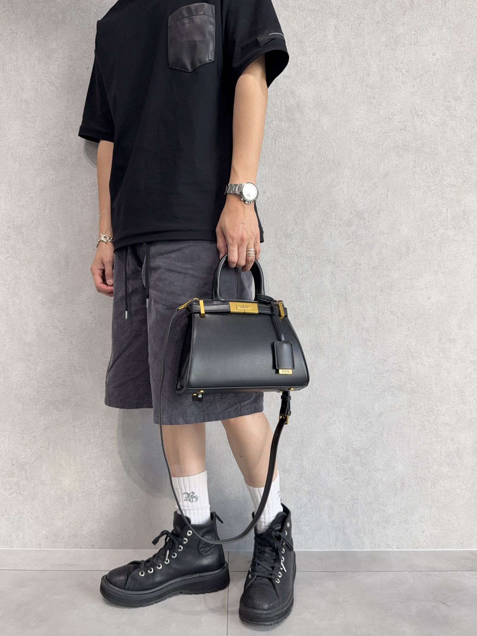 Jeanne 250MM / トートショルダーバッグ / プレーンブラック