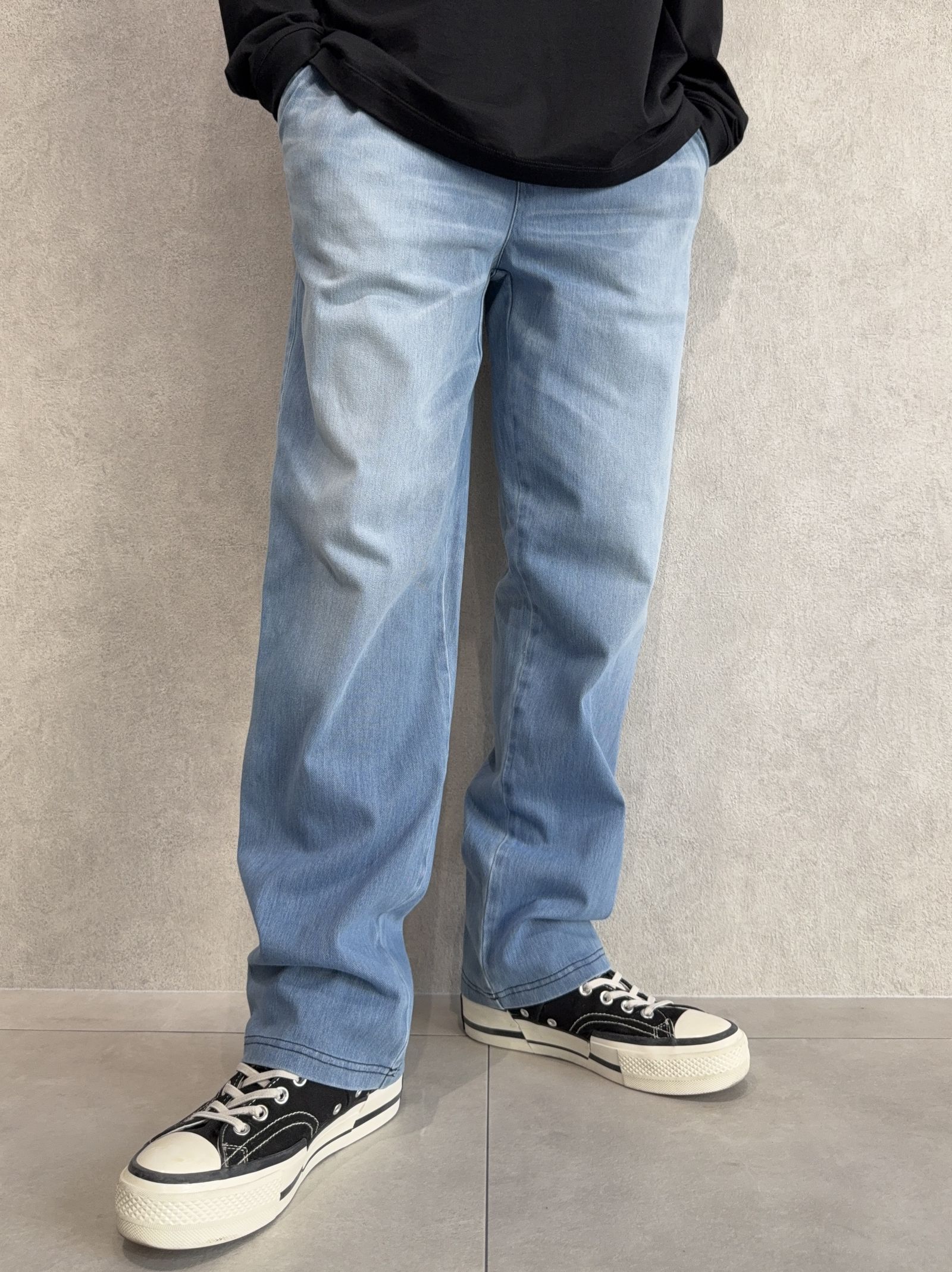 DENIM JERSEY WIDE PT / RC41-ST-016WTD / ライトオンスデニムジャージセミワイドパンツ / ライトインディゴ
