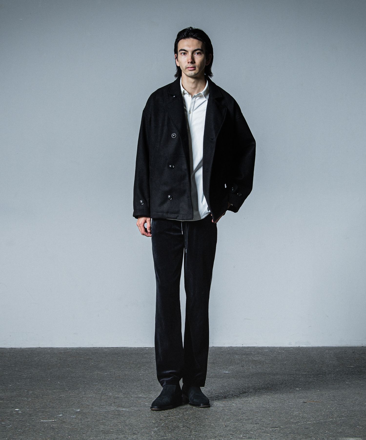 VELOUR SEMI WIDE PT / RC33-ST-008VW / ベロアラインワイドパンツ / ブラック
