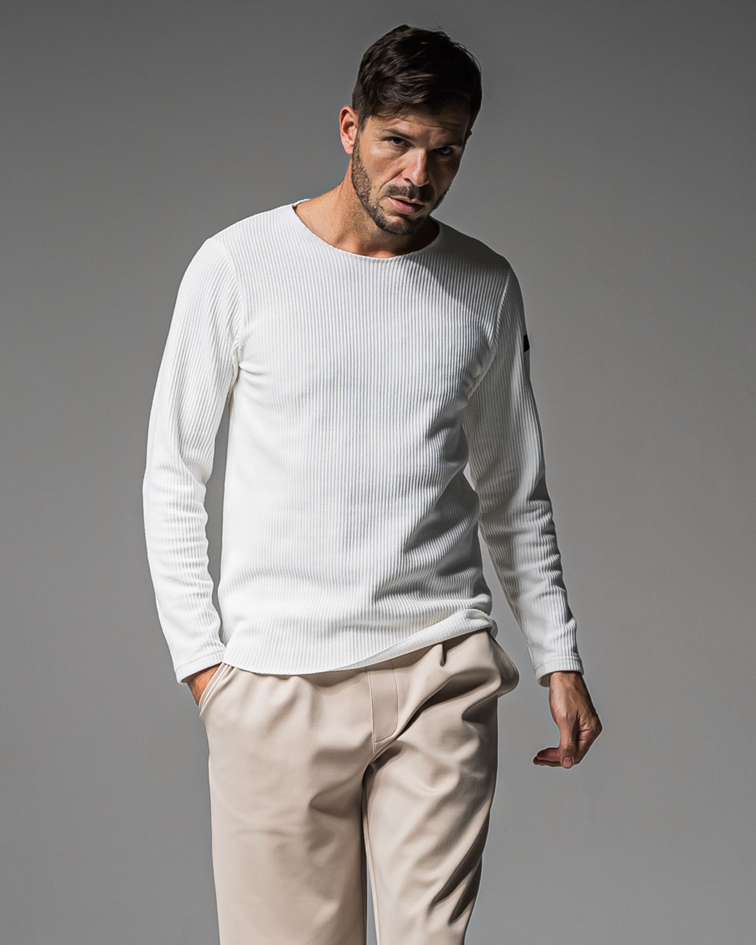 CUTOFF RAIL LONGSLEEVE / RC37-C-001 / レールカットソー / ホワイト (9月中旬入荷予定)