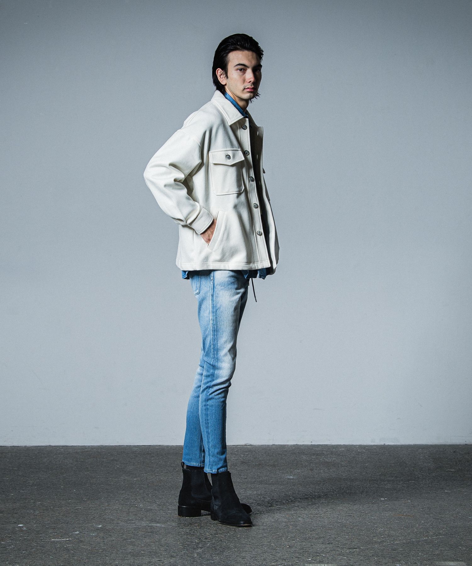 MICK DENIM JERSEY / RC33-ST-020 / デニムジャージテーパードパンツ / インディゴユーズド