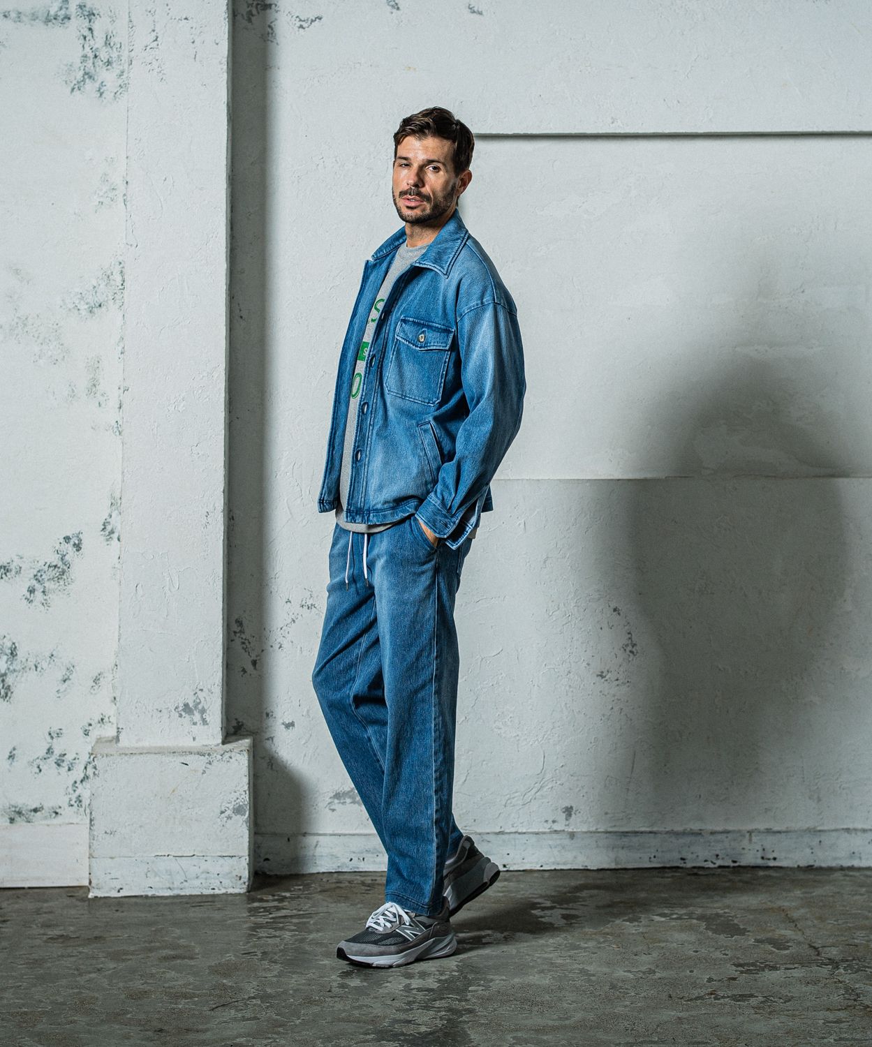 EX DENIM JERSEY WIDE PT / RC35-ST-016WTD / デニムジャージワイドパンツ / ライトインディゴ